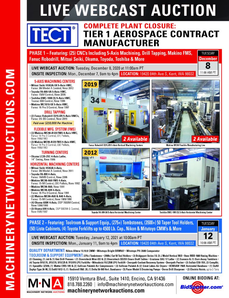 Complete Plant Closure: TECT Aerospace Kent, WA Facility a Leading Aerospace Contractor (Phase 1)