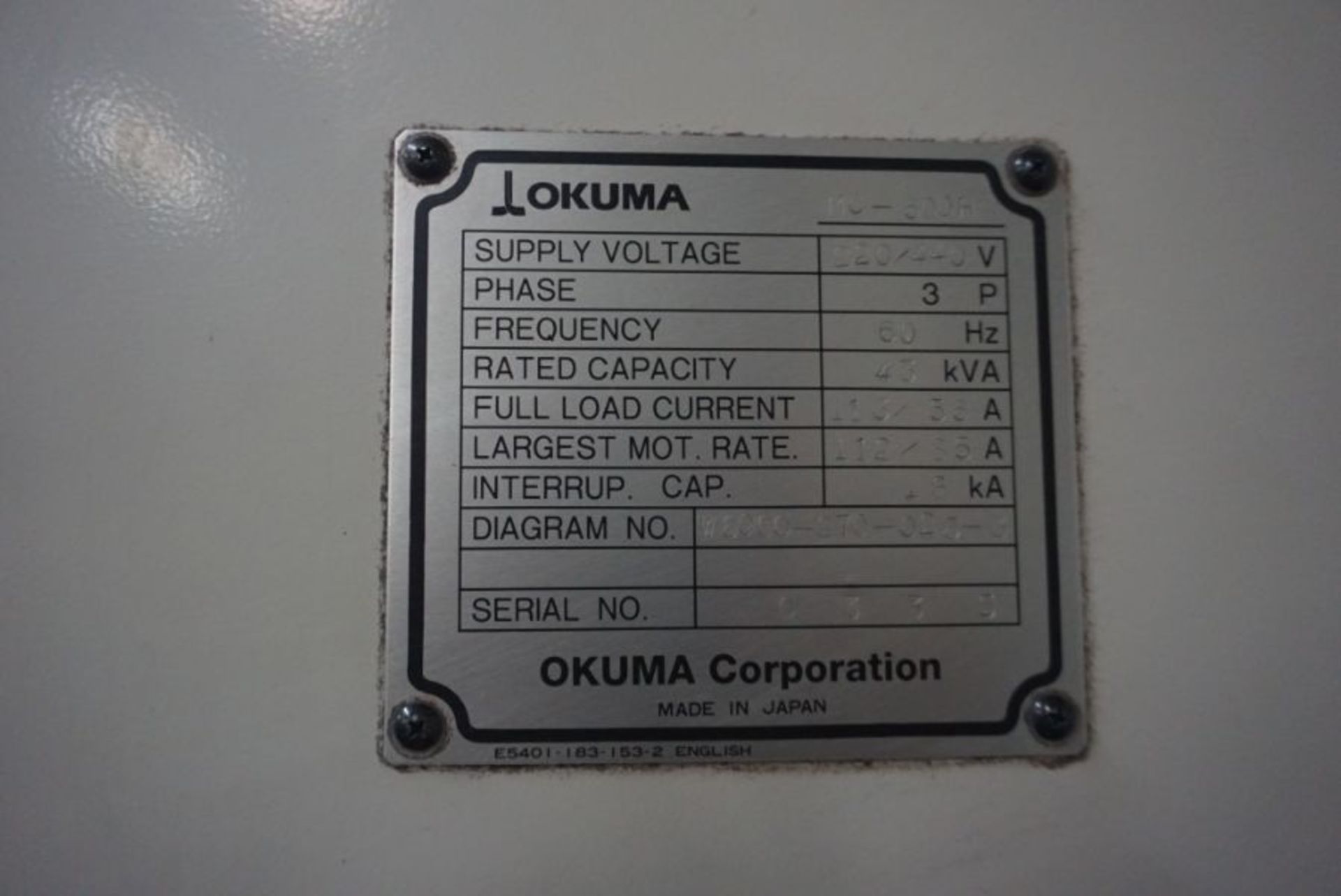 Okuma 600H HMC, OSP 7000M Control, 39.45” x 31.57” x 29.64” Travels, 360 Deg. By 1 Deg., (2) - Image 9 of 9