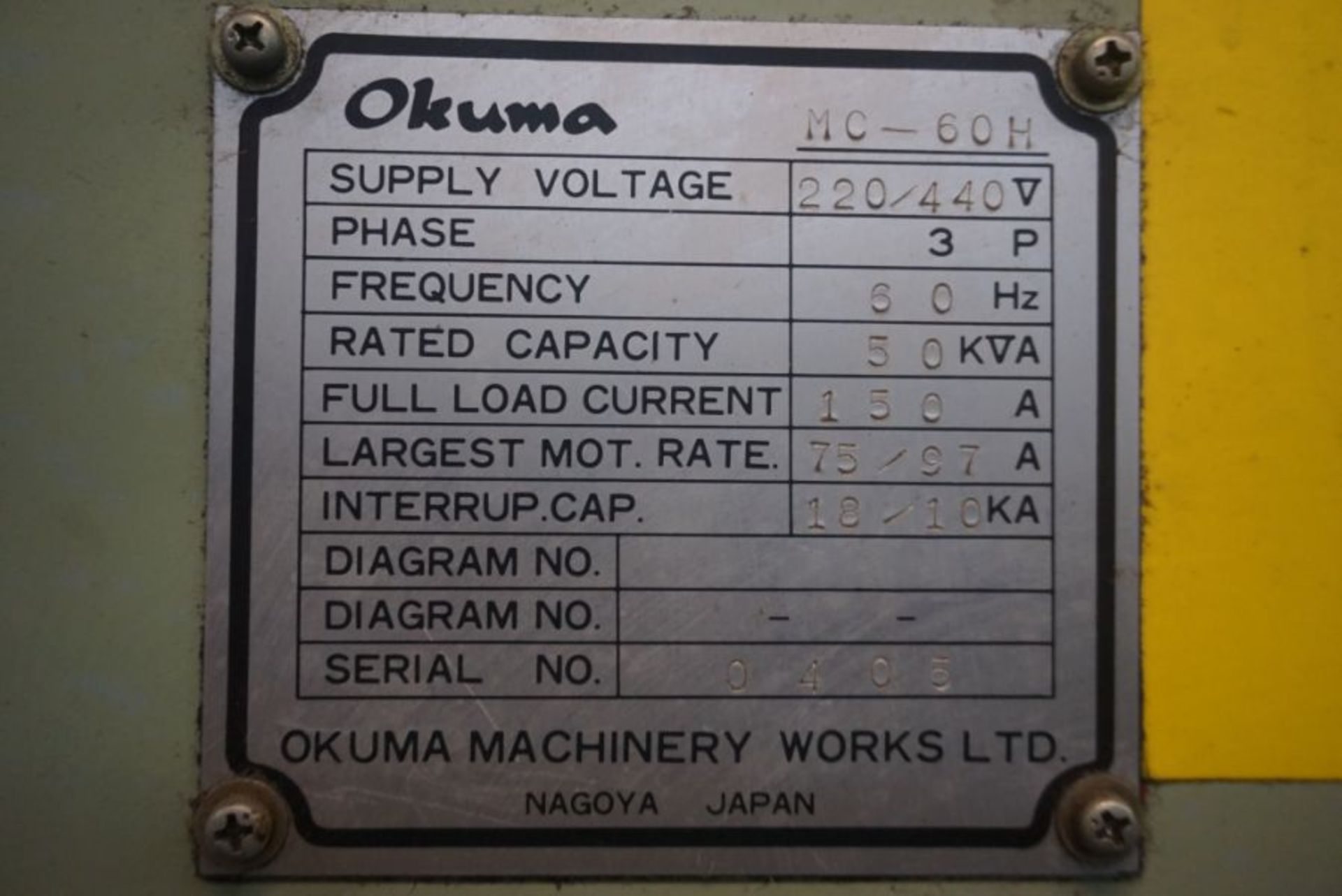 Okuma 60H 4-Axis Horizontal Machining Center, OSP 5000M-G Control, New 1987 - Image 6 of 6