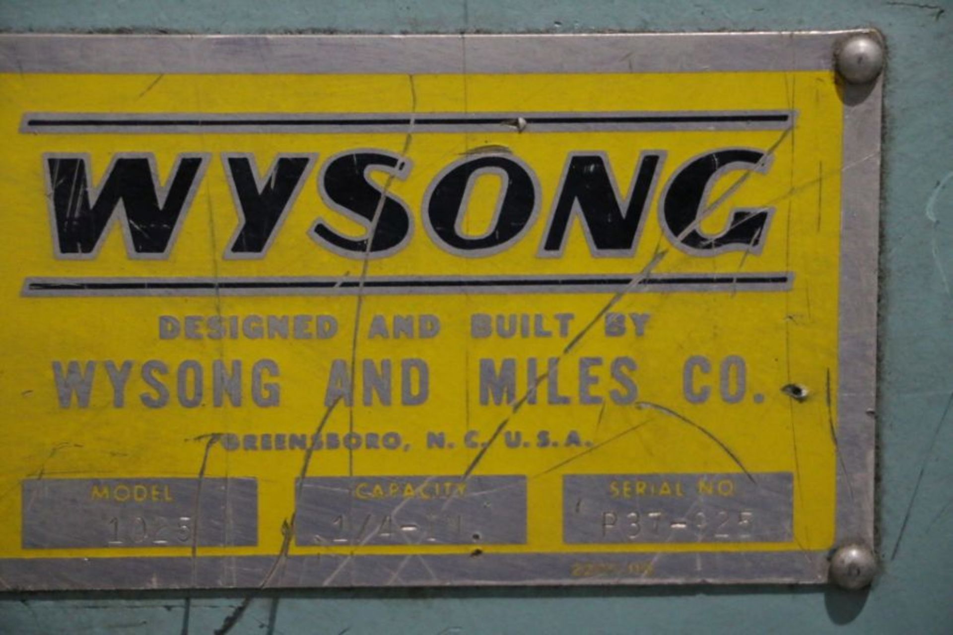 Wysong 1025 Shear, Wysong Computerized Gauging System Control, 1/4" Cap., s/n R37-925 - Image 9 of 9