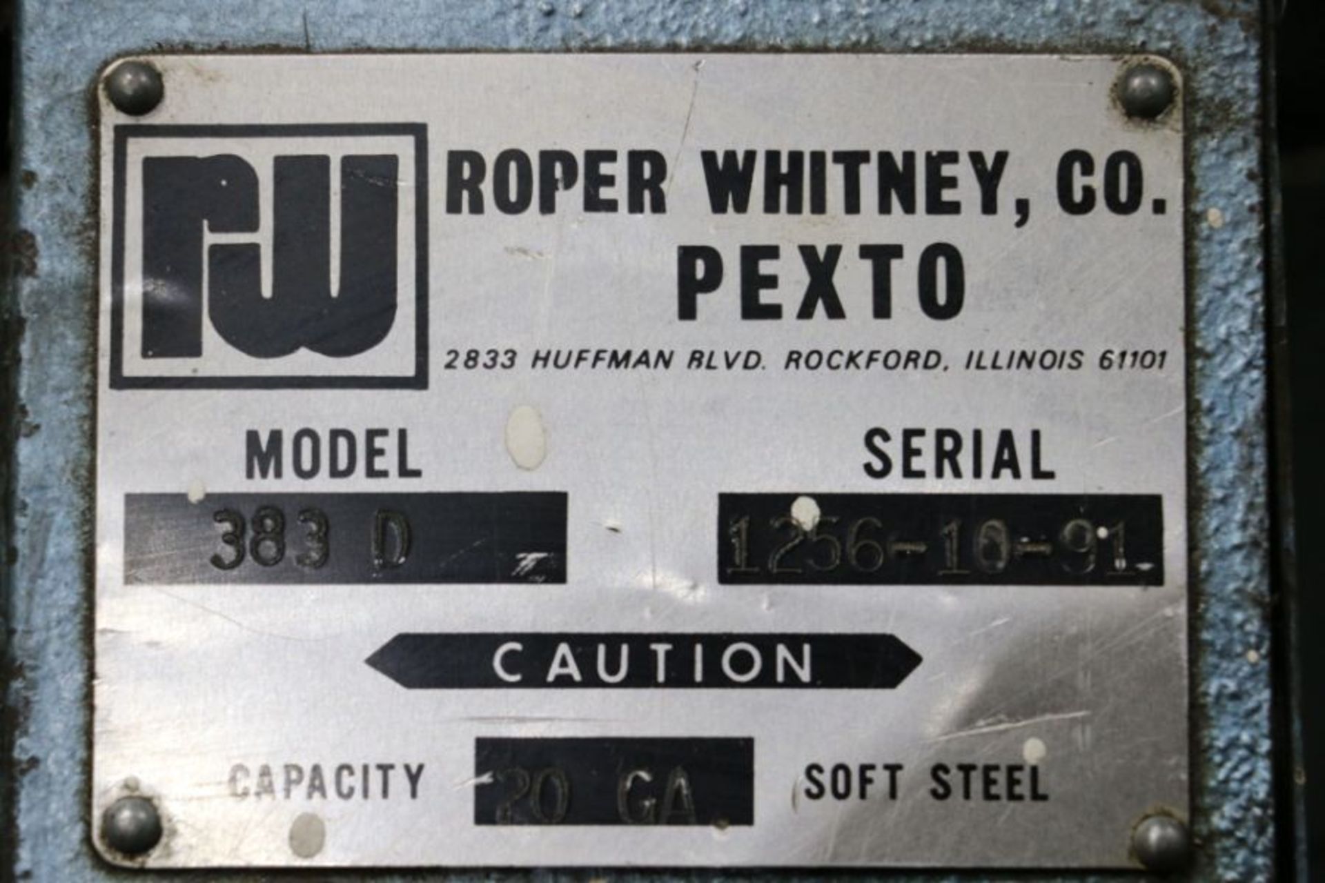 Roper Whitney Pexto 383 D, 20 GA Capacity Manual Bending Roll - Image 3 of 3