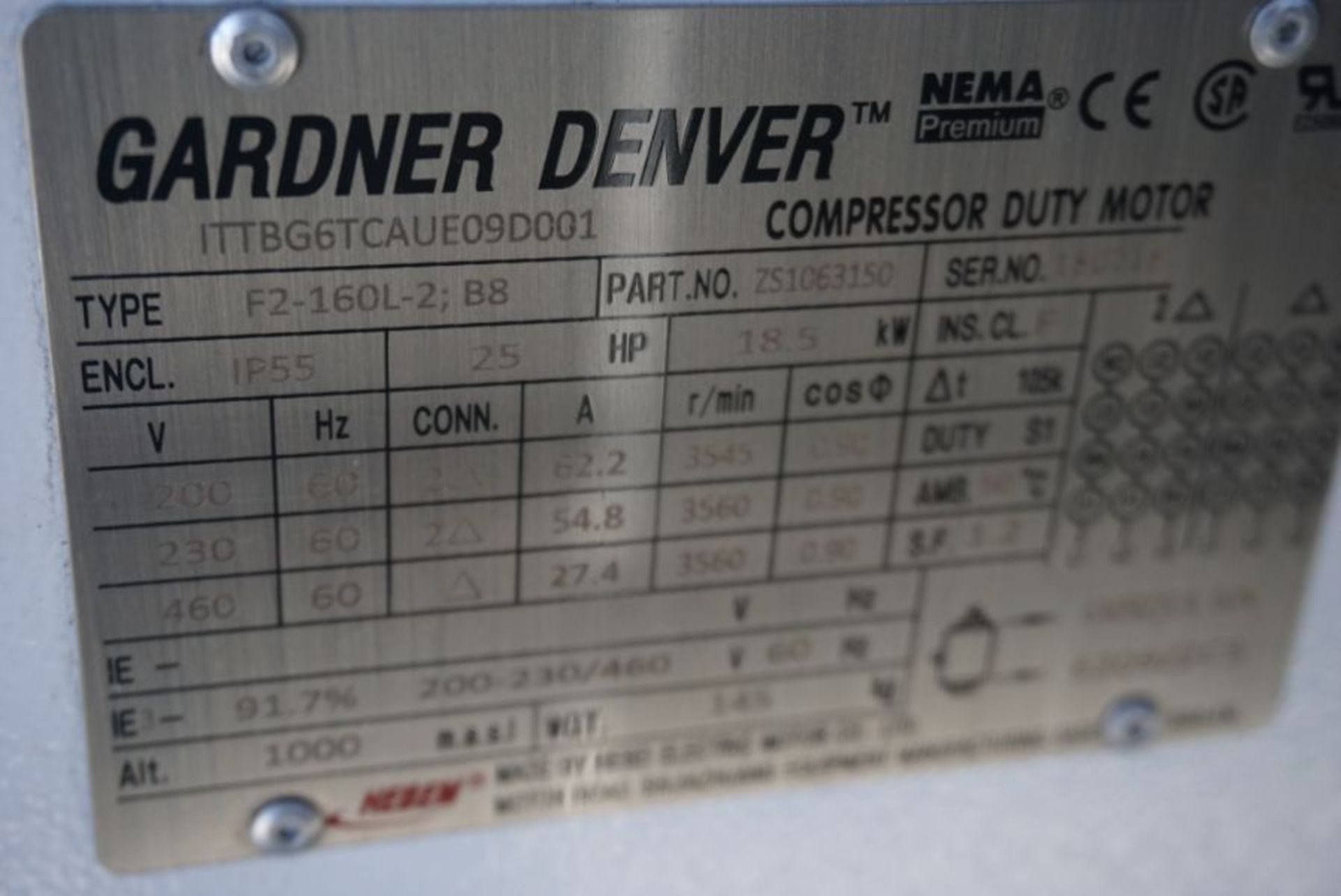 25HP Gardner Denver L18 Rotary Screw Air Compressor, New 2019 - Image 5 of 5