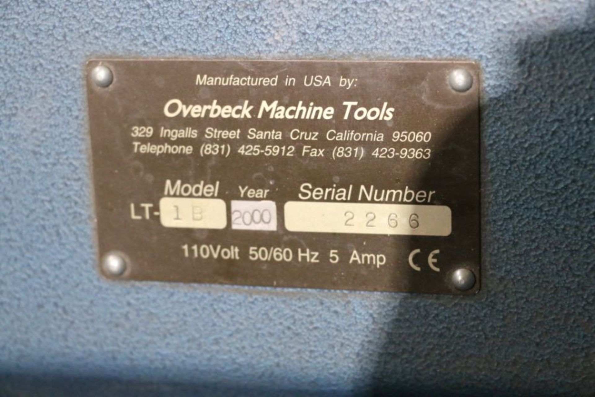 Overbeck LT-1B Twister Speed Lathe, s/n 2266, New 2000 - Image 5 of 5