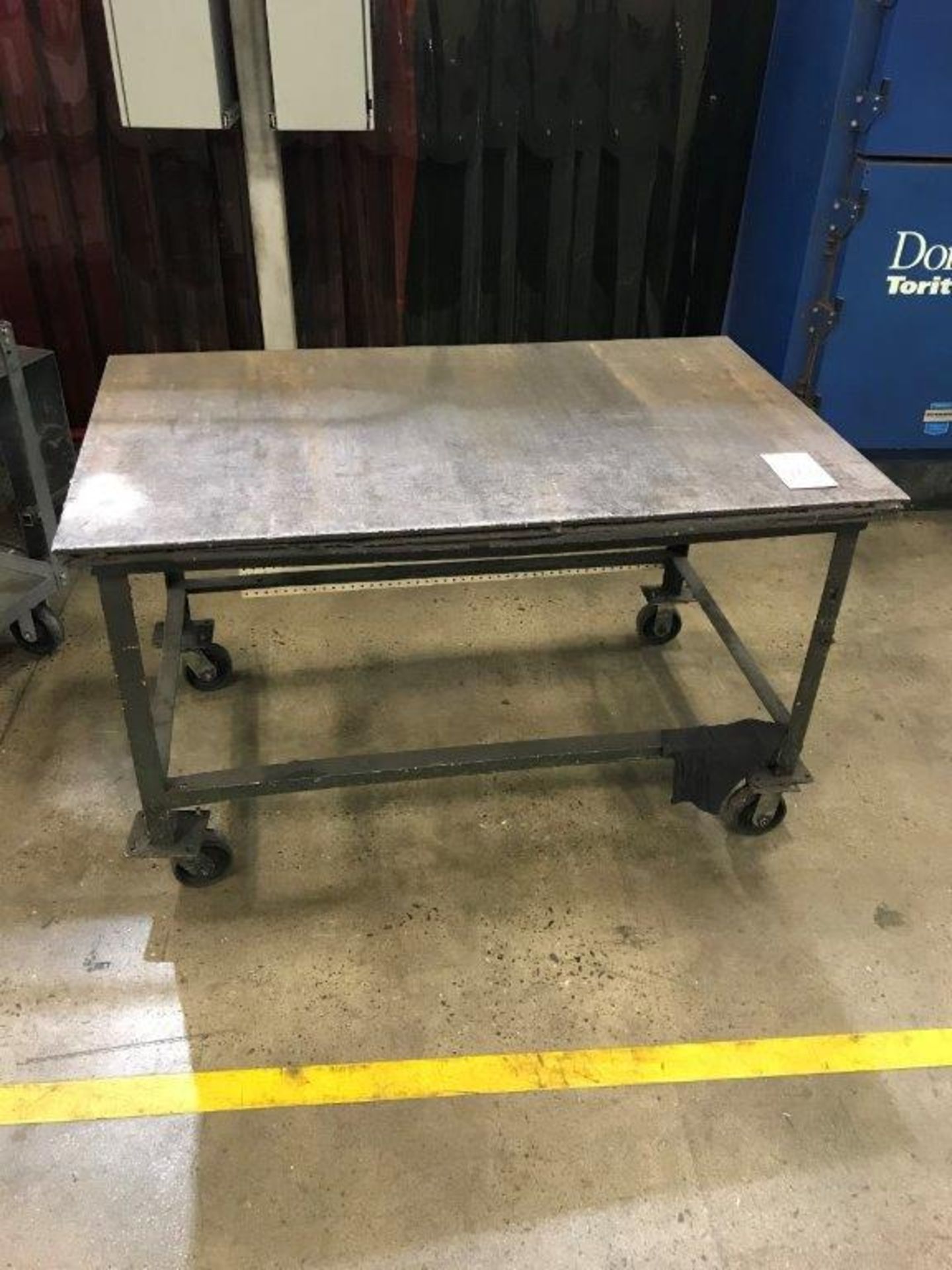 Steel Weld Table 60" x 36" x 3/4" on Wheels