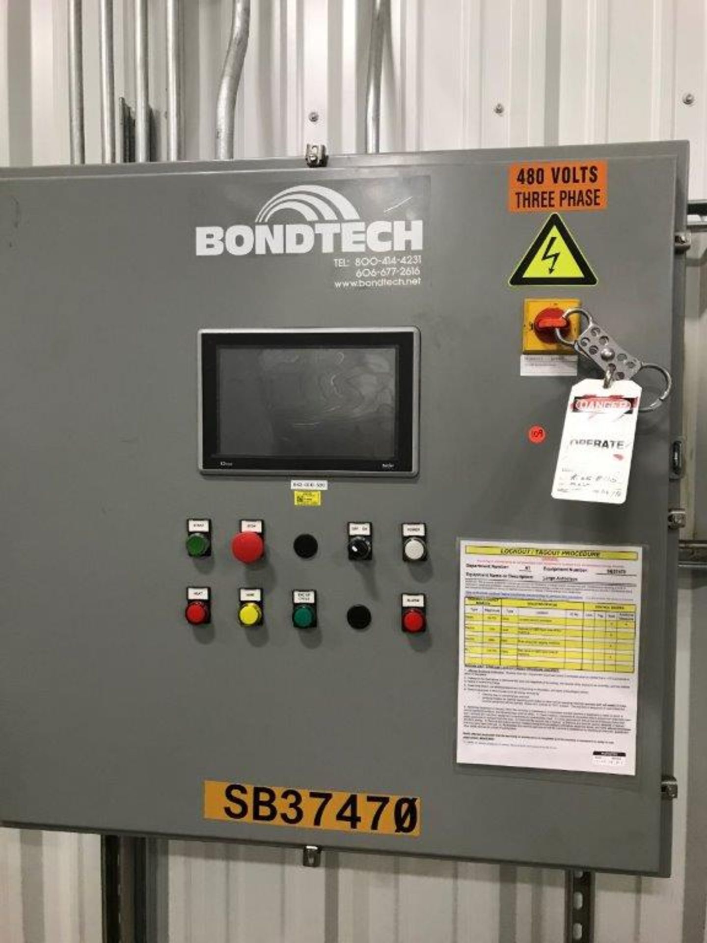 Bond Tech 15562, 9' x 20' L Autoclave S/N: 15562-111517-1, 2017, with 1200 psi Hyd. Max, 150 psi Air - Image 4 of 7