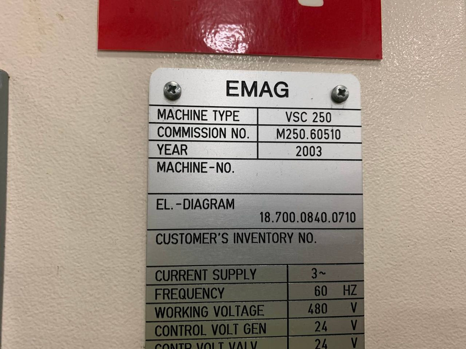 2003 Emag VSC 250 CNC Lathe - Image 2 of 2