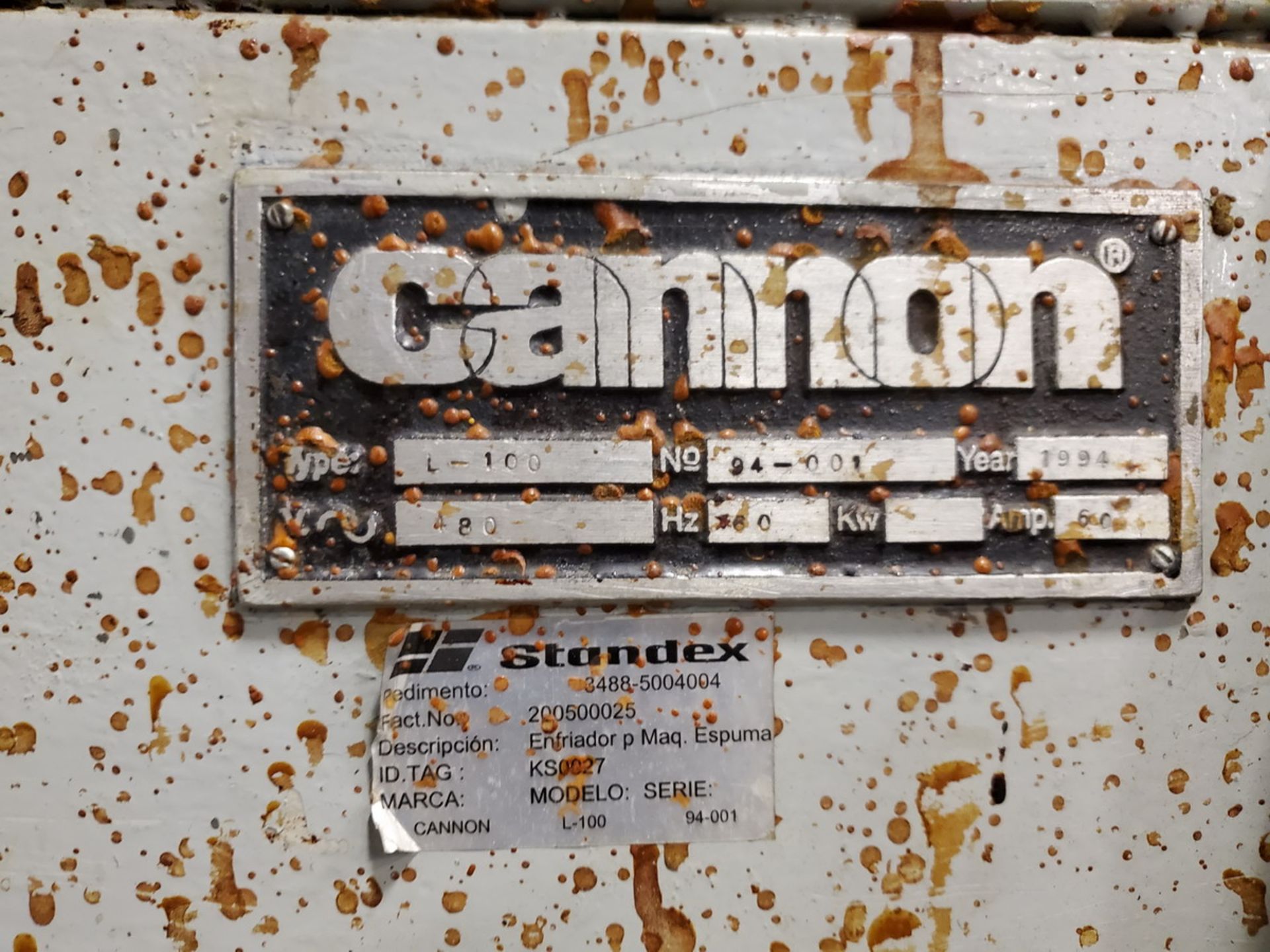 1994 Cannon L-100 HP Foaming Machine - Image 9 of 9