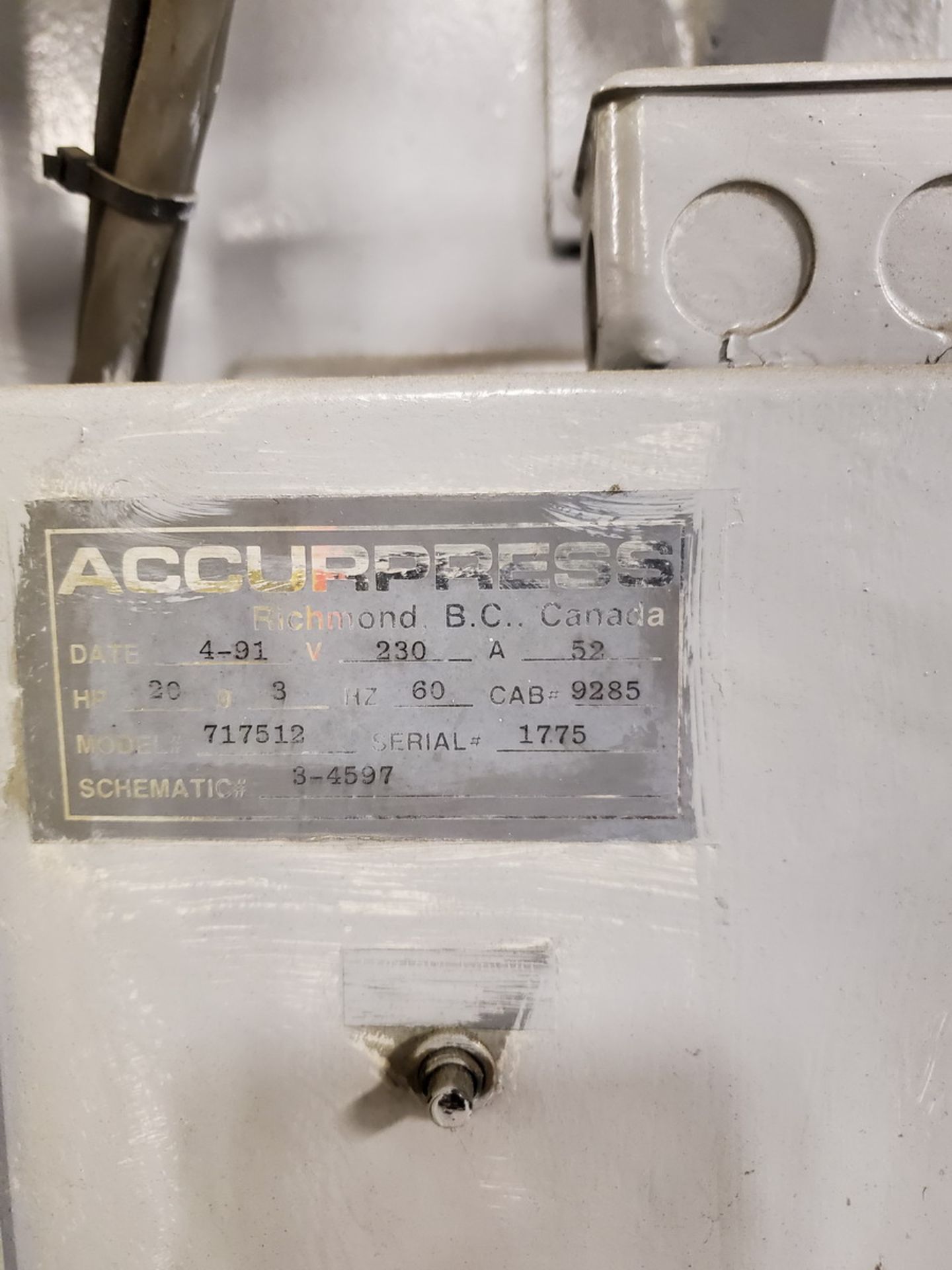 175 Ton x 12’ Accurpress CNC Press Brake (1991), Model 717512 - Image 10 of 10
