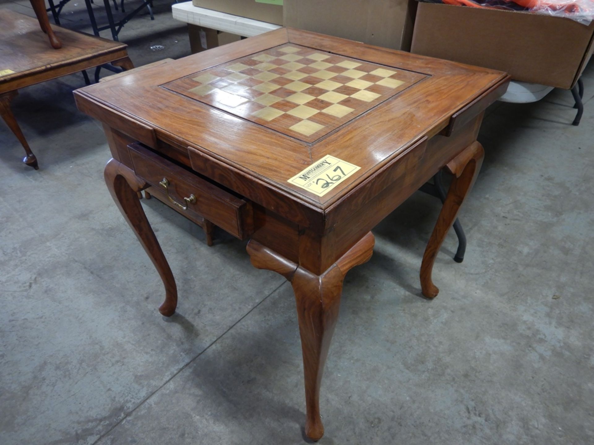 ORNATE CHECKER BOARD TABLE