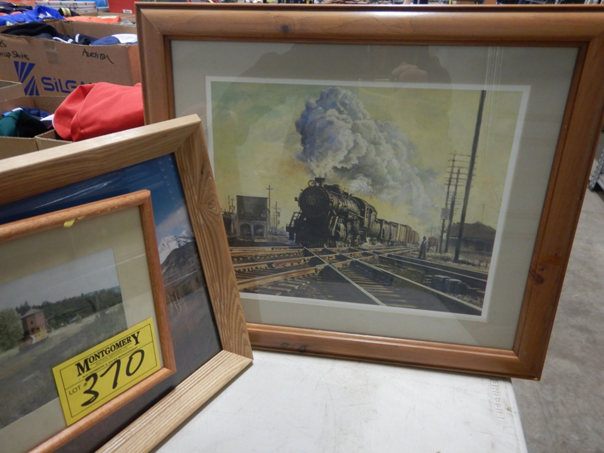 WOLF PRINT, ANTIQUE TRAIN PICTURES - Image 5 of 5