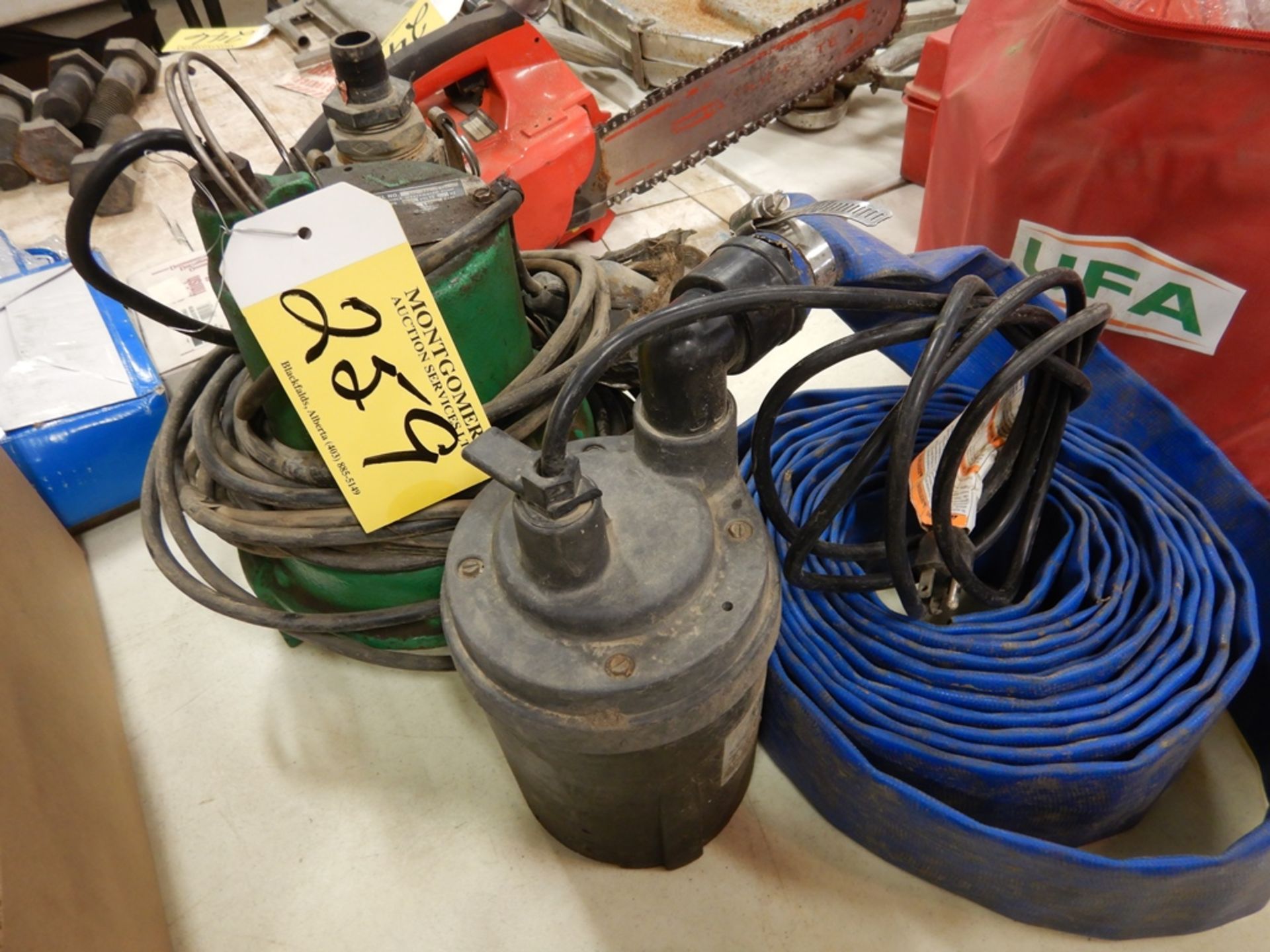 SIMMER SUBMERSIBLE UTILITY PUMP & DISCHARGE HOSE 1/4 HP, SUBMERSIBLE WASTE WATER PUMP, - Image 2 of 2