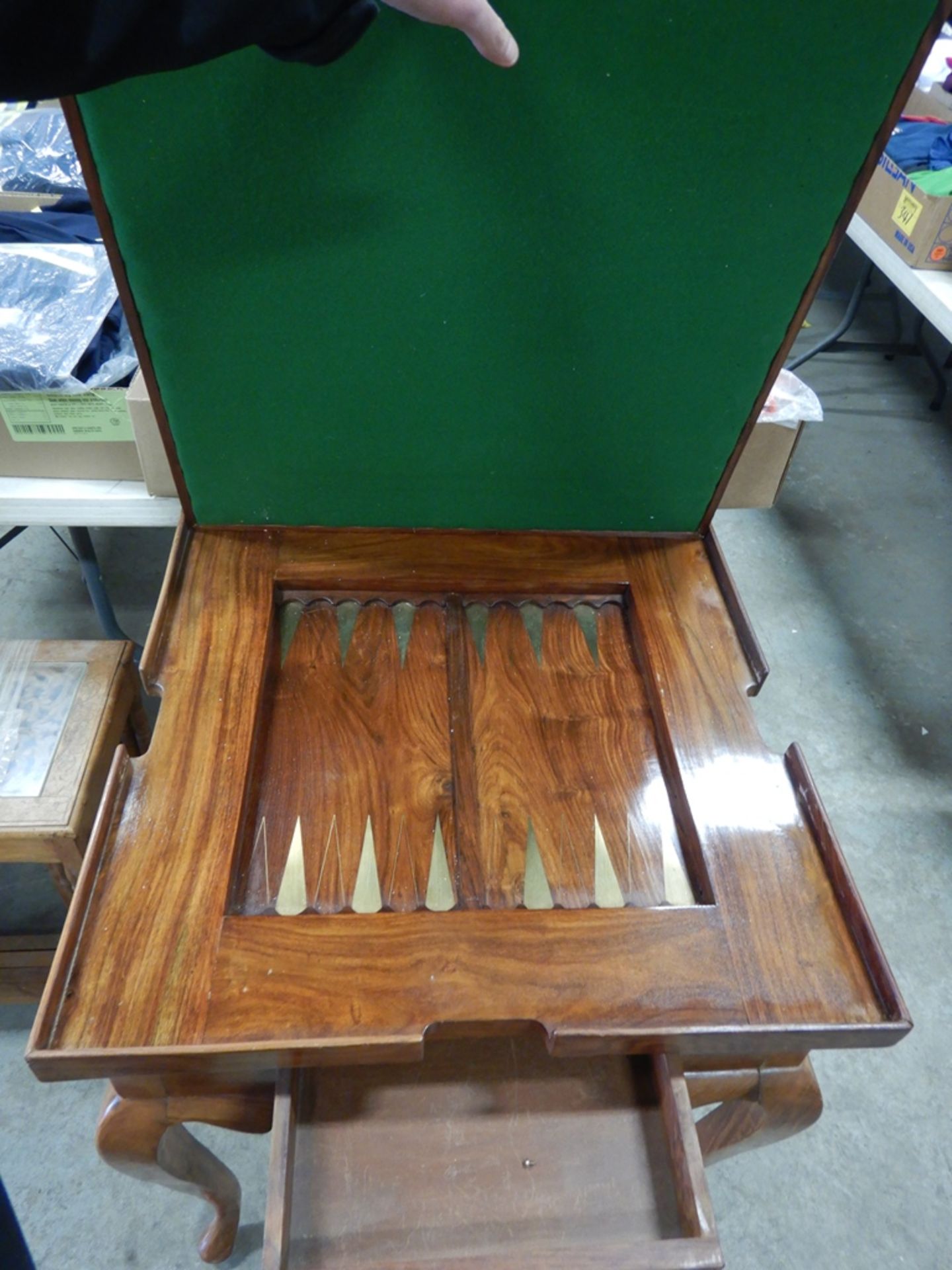 ORNATE CHECKER BOARD TABLE - Image 2 of 3