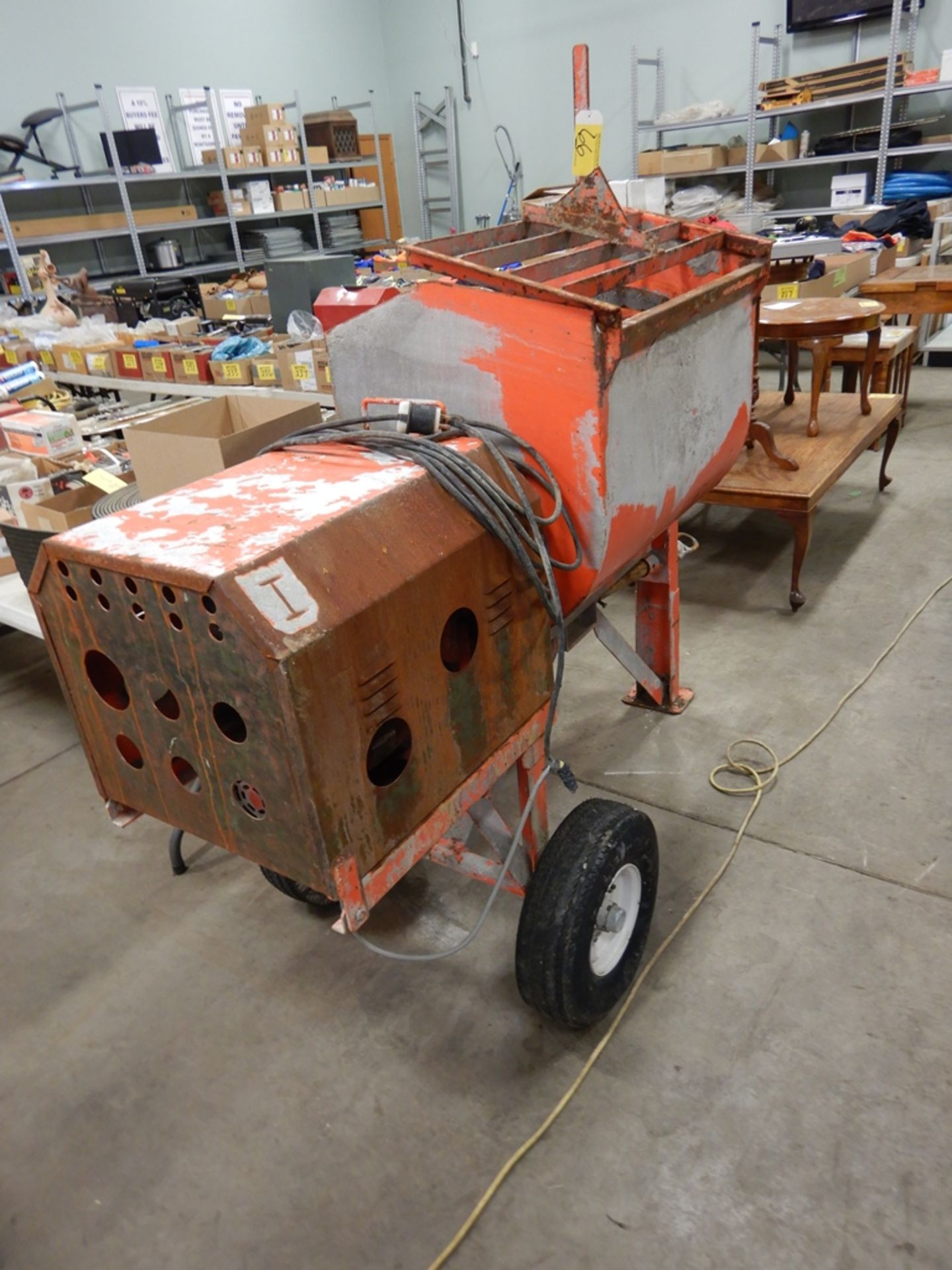 TOVEL MFG PORTABLE BATCH MIXER W/ELECTRIC MOTOR MODEL TME800, S/N 5241