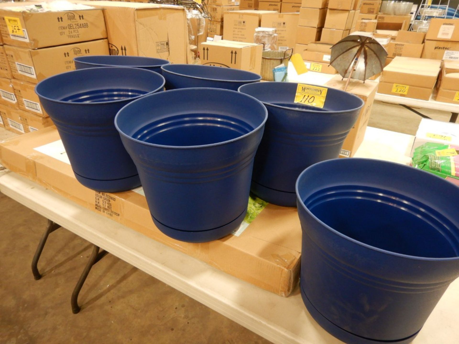 L/O 6-14" BLUE POLY PLANTERS