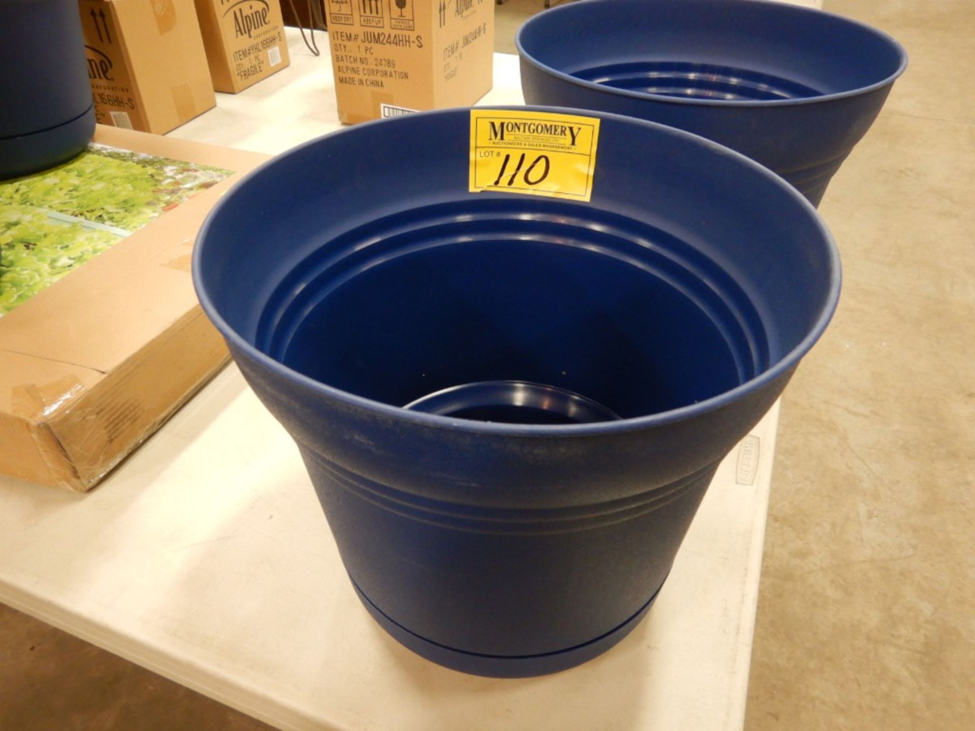 L/O 6-14" BLUE POLY PLANTERS - Image 2 of 3