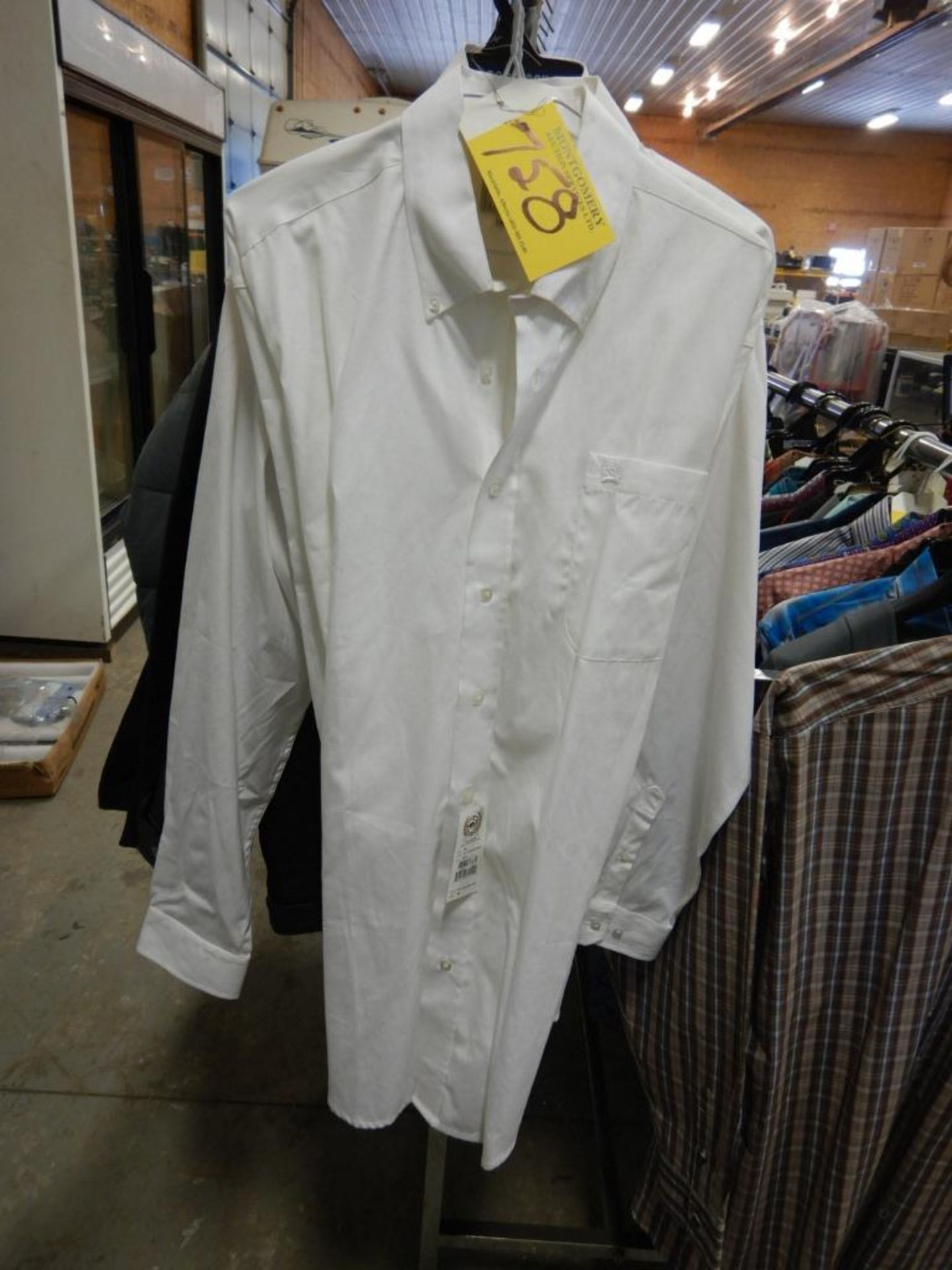 3-CINCH MENS WHITE DRESS SHIRTS, SIZE M