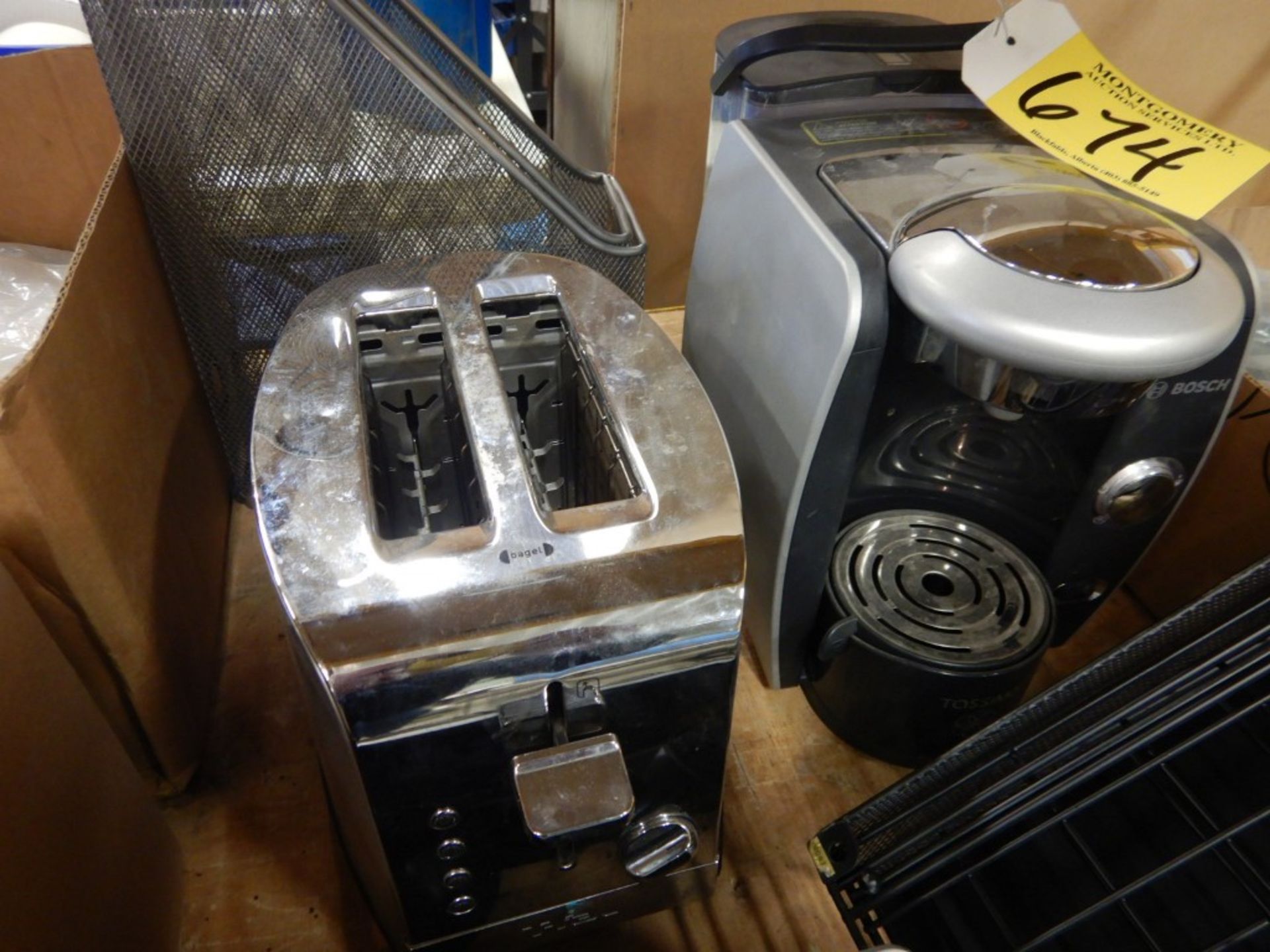 TASSIMO COFFEE MACHINE, TEFAL S/S TOASTER, RCA TELEPHONE HAND SET, MISC OFFICE ITEMS - Image 3 of 4