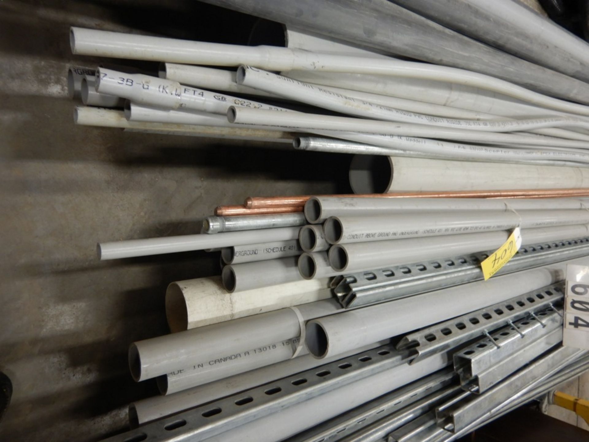 L/O ASSORTED RIGID PVC CONDUIT, EMT, 10FT COPPER GROUND RODS, ETC. - Image 3 of 4