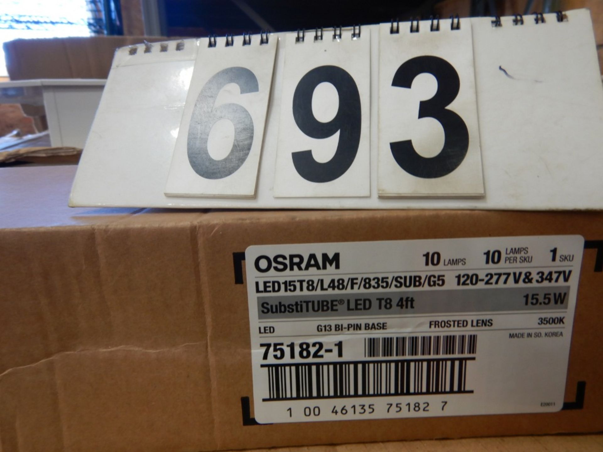 CASE LOT OF 10 OSRAM LED 15T8/48 LIGHT TUBES, 15.5 WATT - Image 2 of 2