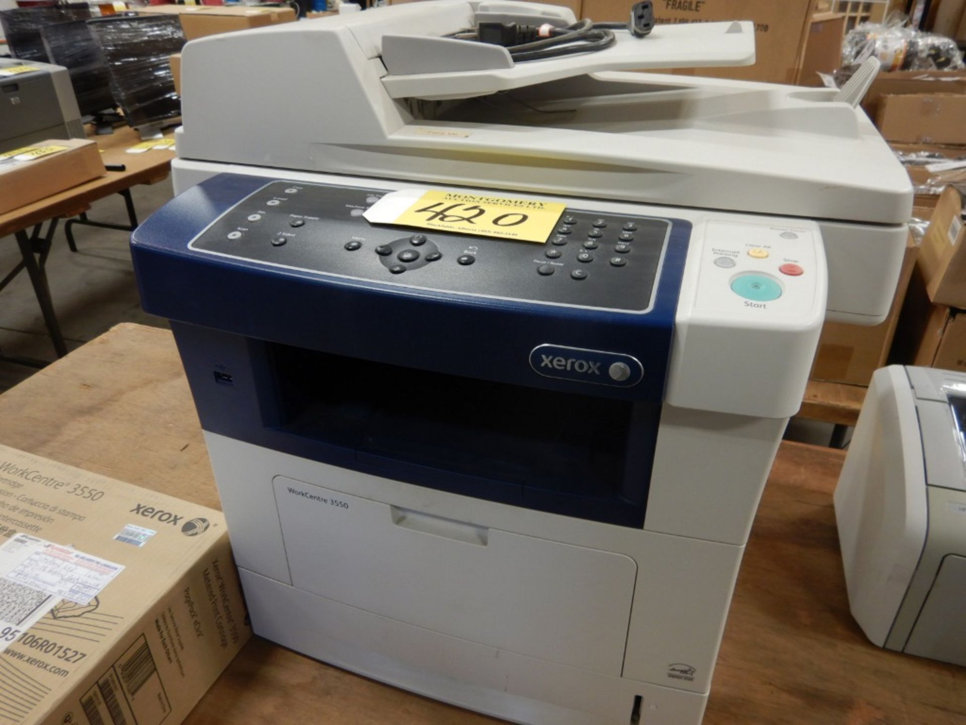 XEROX WORK CENTRE 3550 PRINTER C/W METERED PRINT CARTRIDGE