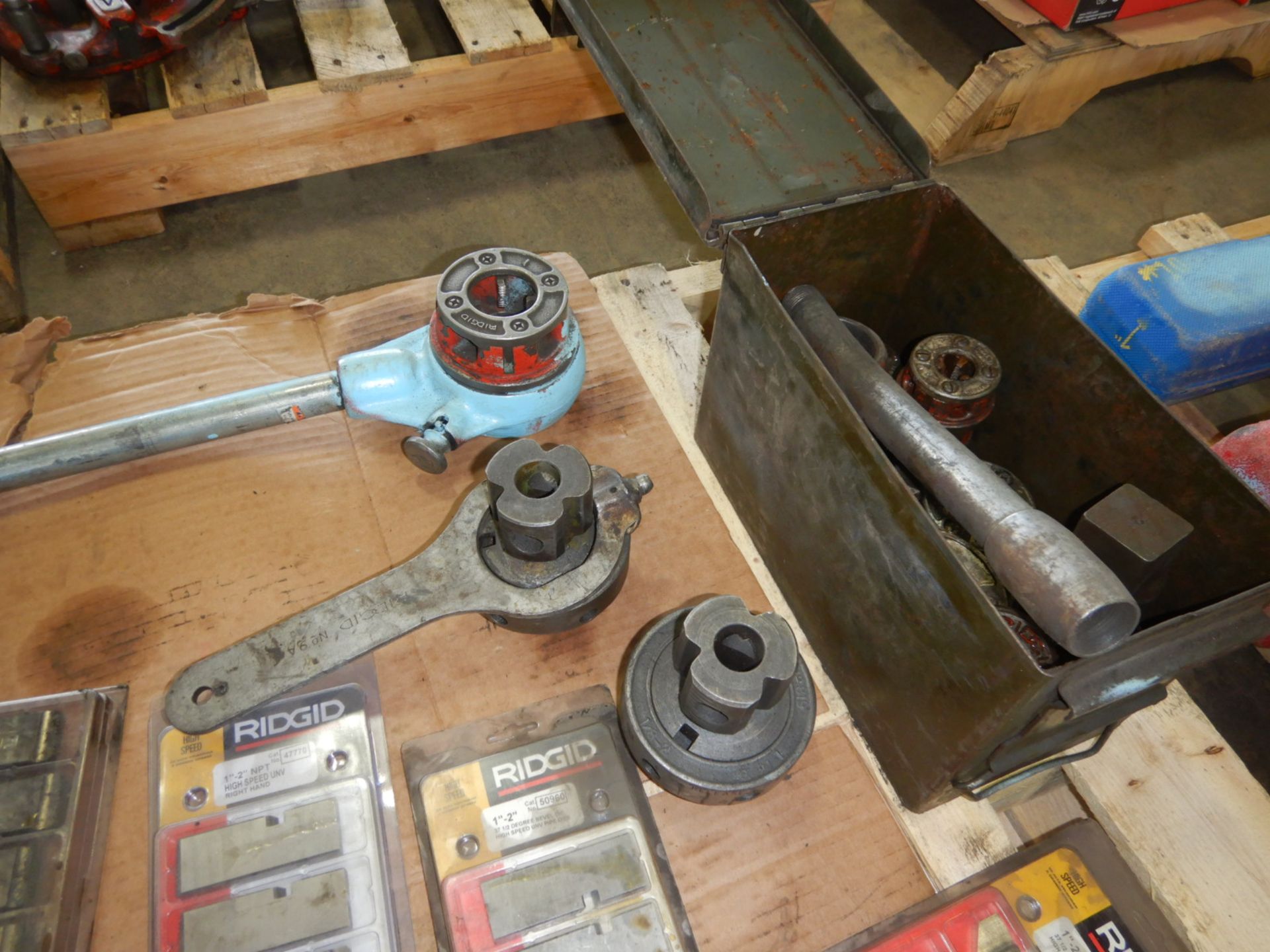 L/O ASSORTED RIDGID THREADING DYES, PIPE CUTTING WHEELS, HANDLES, ETC - Image 3 of 5