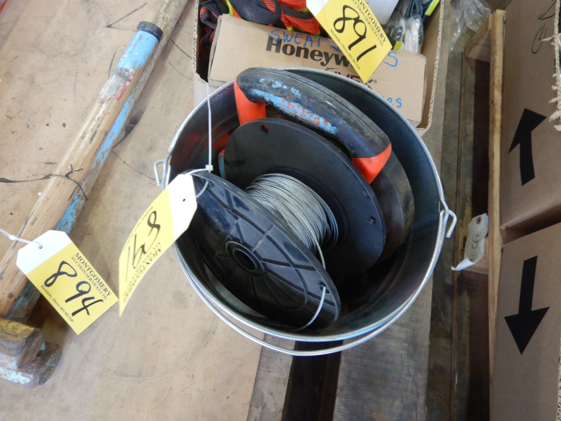 L/O EAR PLUGS, GLOVES, SAFETY VESTS, SWEAT BANDS, AIR CRAFT CABLE, MEASURING TAPES, - Image 2 of 4