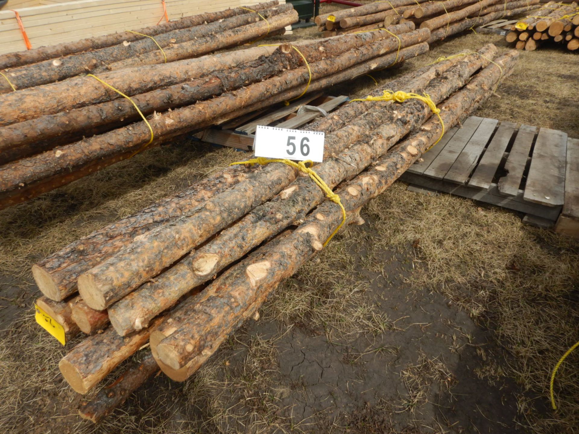 L/O 10 PINE UNPEELED FENCE RAILS -12'X3-5"