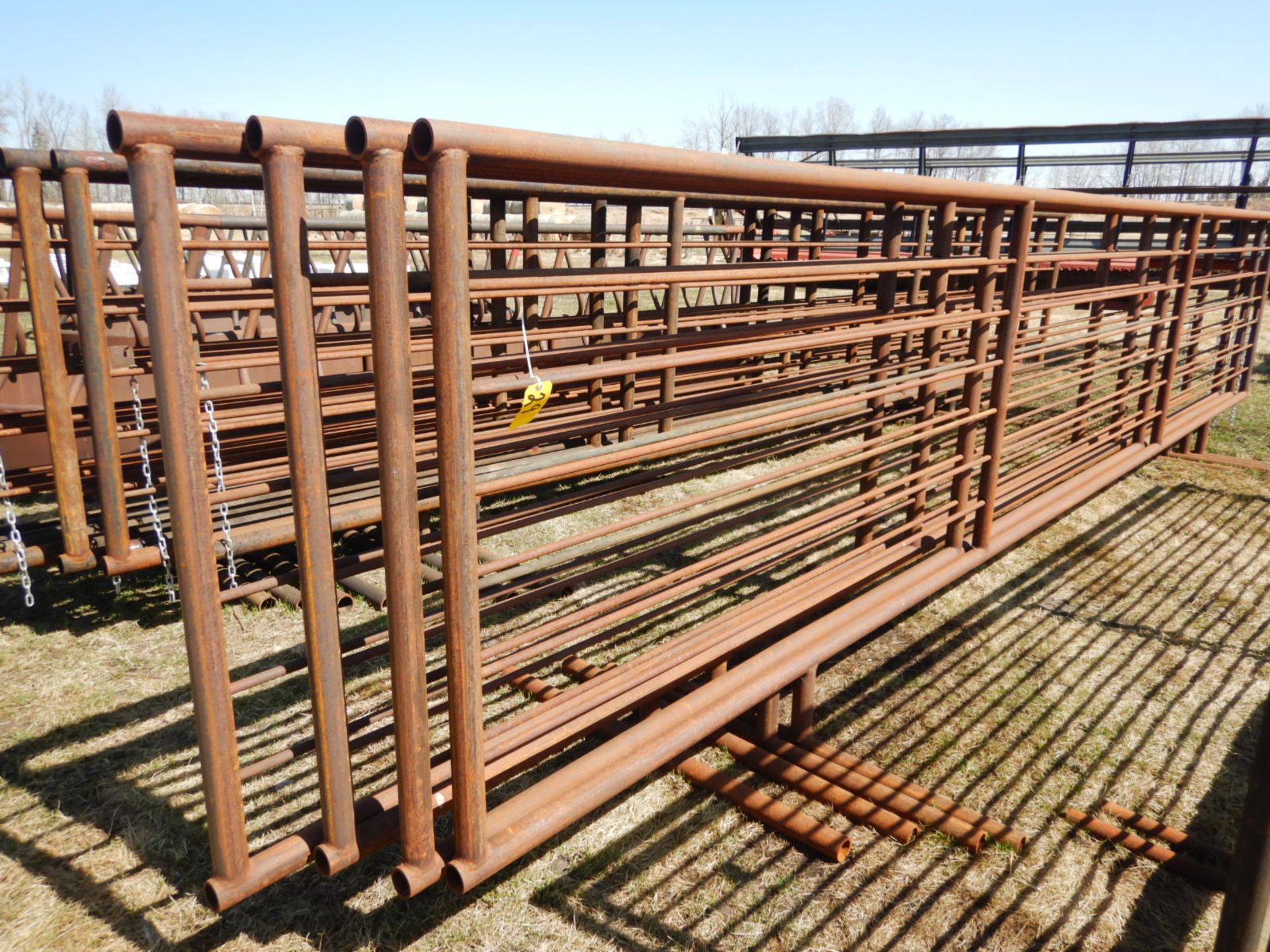 L/O 4-24' 2 7/8 5 BAR FREE STANDING LIVESTOCK PANEL - 2 UPRIGHTS - Image 2 of 2