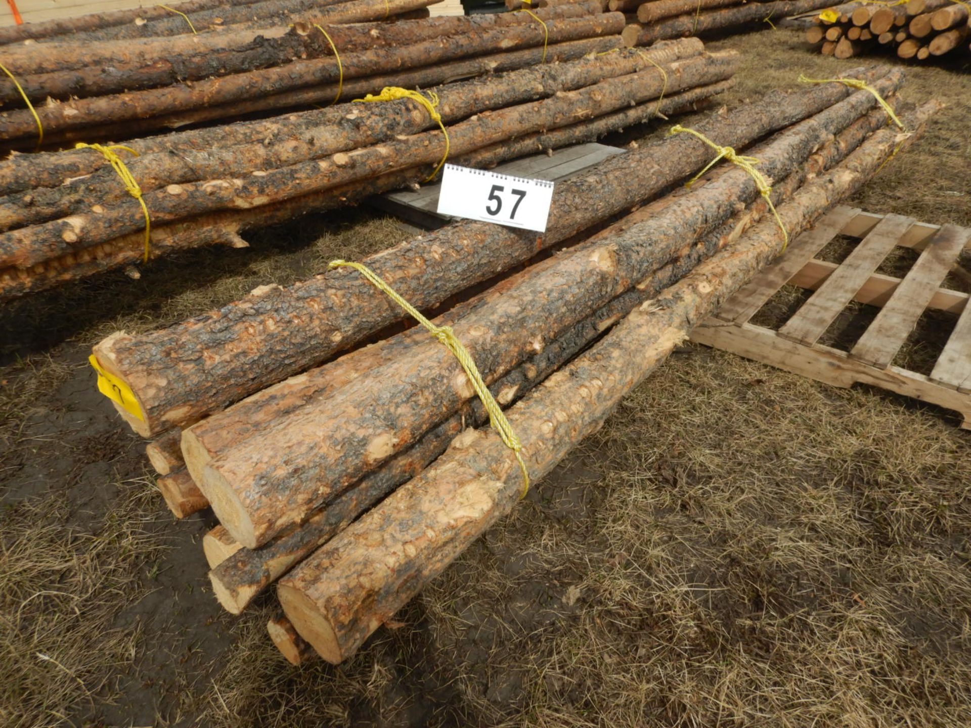 L/O 10 PINE UNPEELED FENCE RAILS -10'X3-5"