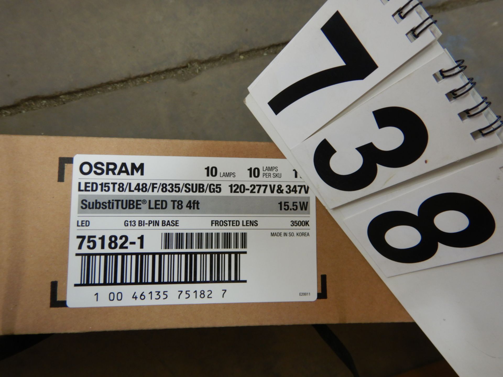 1-CASE OF 10 OSRAM LED 15 WATT/T8 LIGHT TUBES