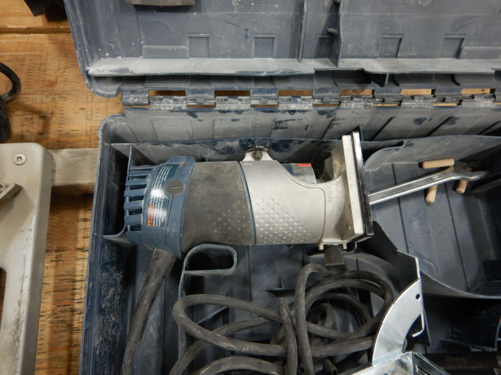 1-ANGLE GRINDER, 1-PALM SANDER, 2-CORDED DRILLS ABRASIVE CUTOFF MACHINE, BOSCH COLT MINI ROUTER - Image 5 of 6