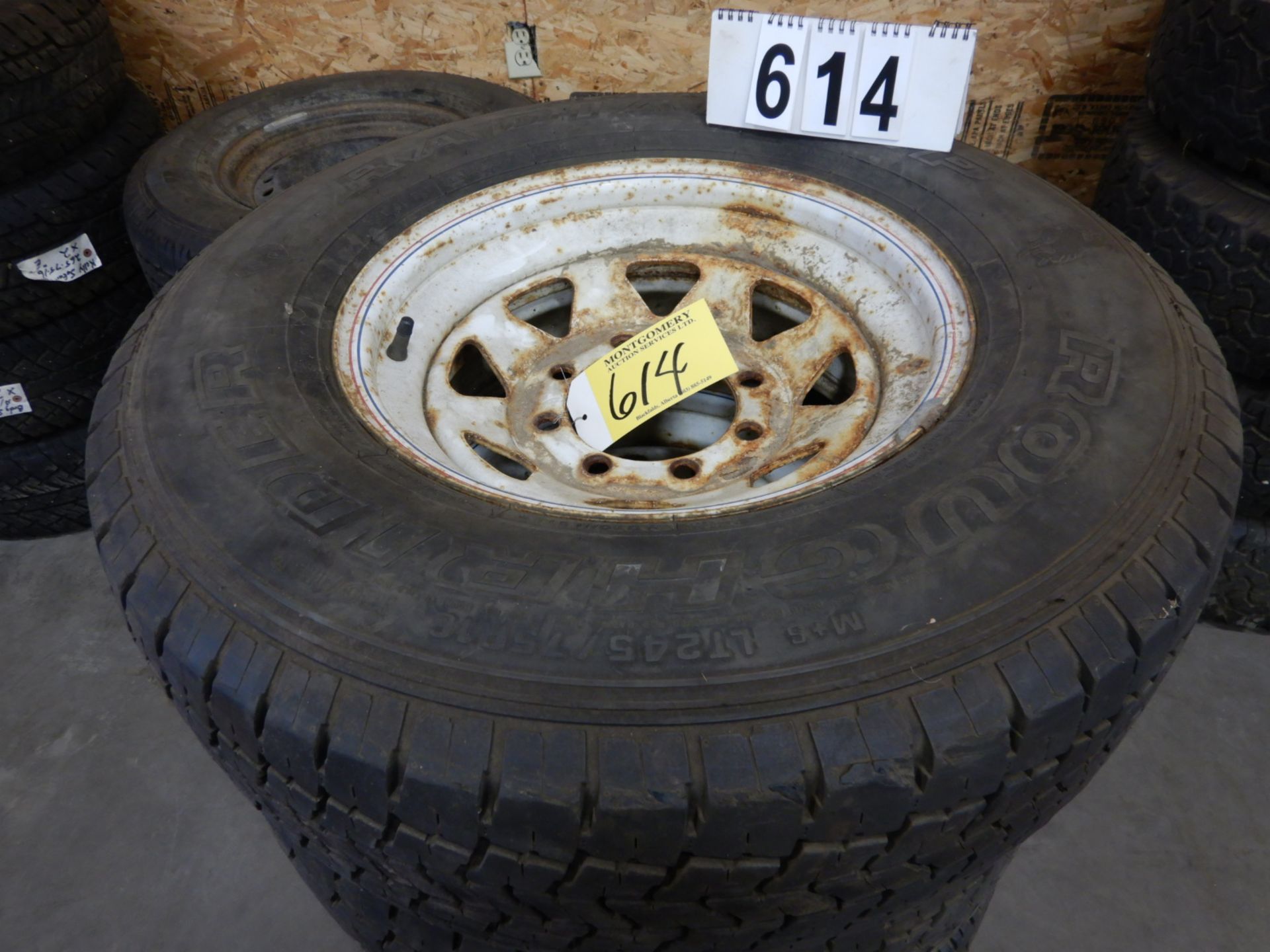 4-LT245/75R16 TIRES & TRAILER RIMS - 8 BOLT - Image 2 of 2