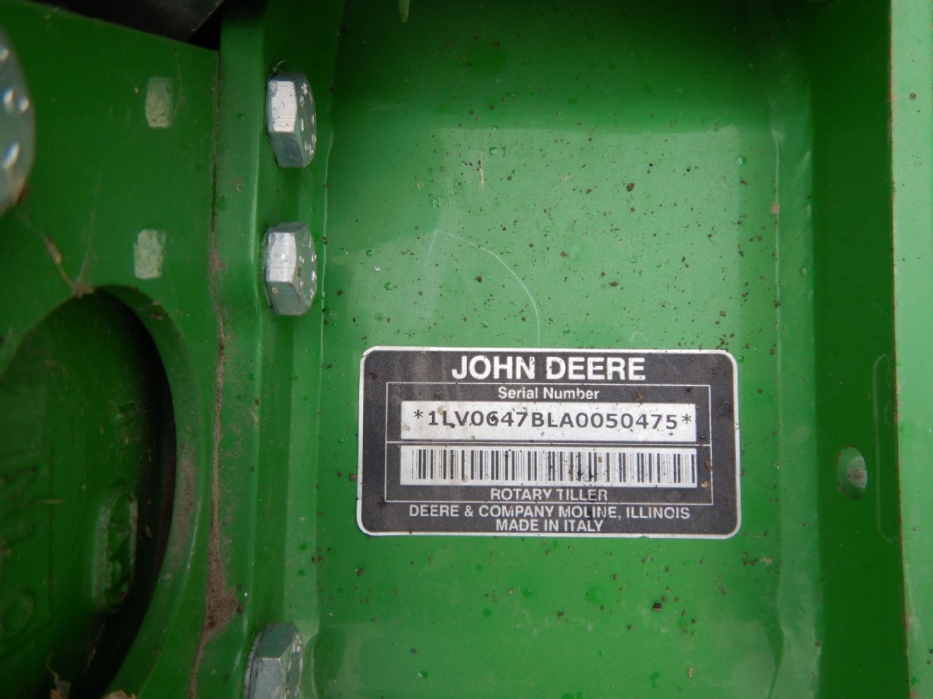 2012 JOHN DEERE 647 3PT X 48" ROTOTILLER S/N 1LV0647BLA0050475 - Image 3 of 6