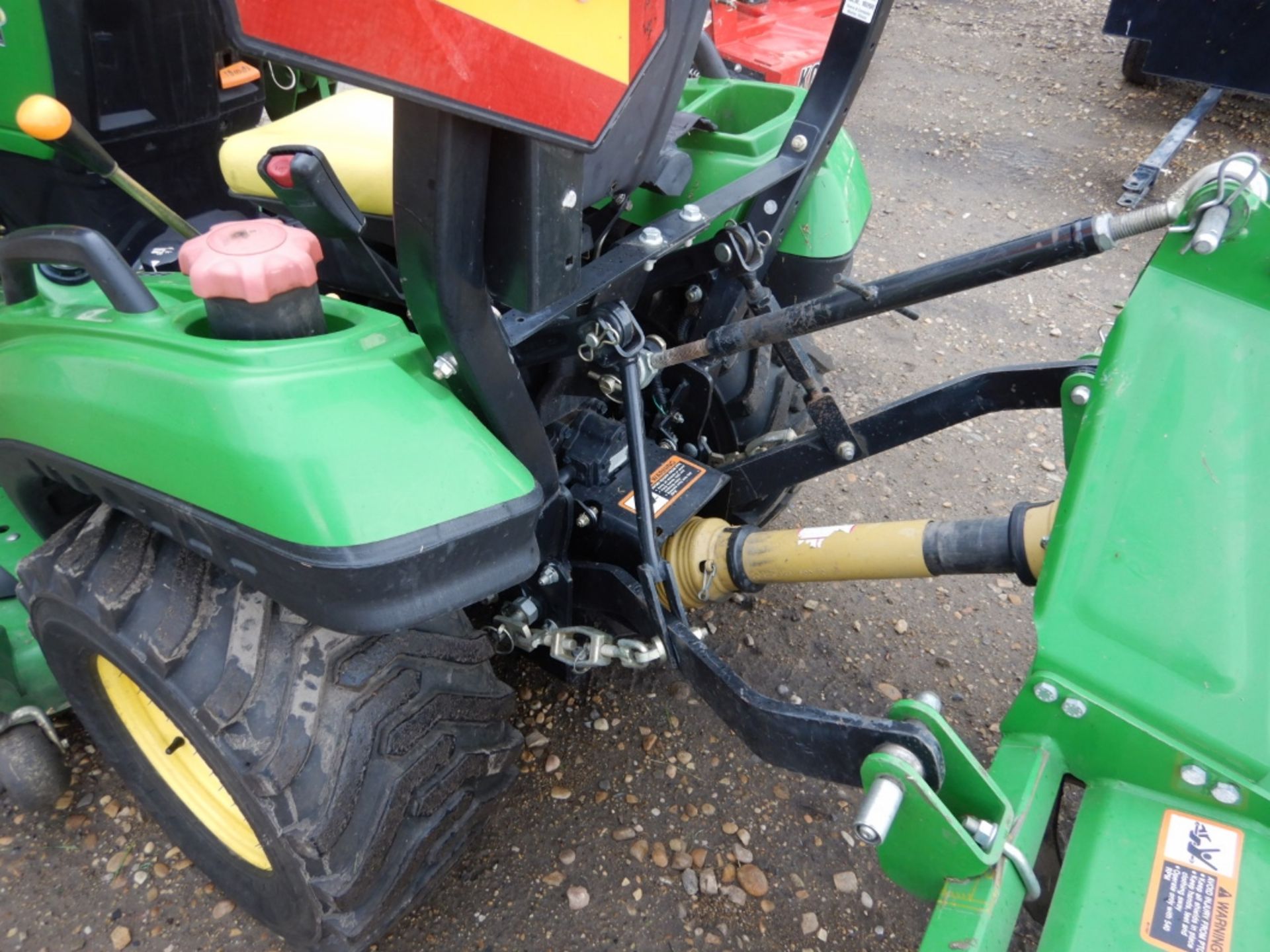 2012 JOHN DEERE 1023E 4WD COMPACT TRACTOR W/ FRONT END LOADER, 3 HYDRAULICS, DELUXE HOOD GUARD, - Image 11 of 11