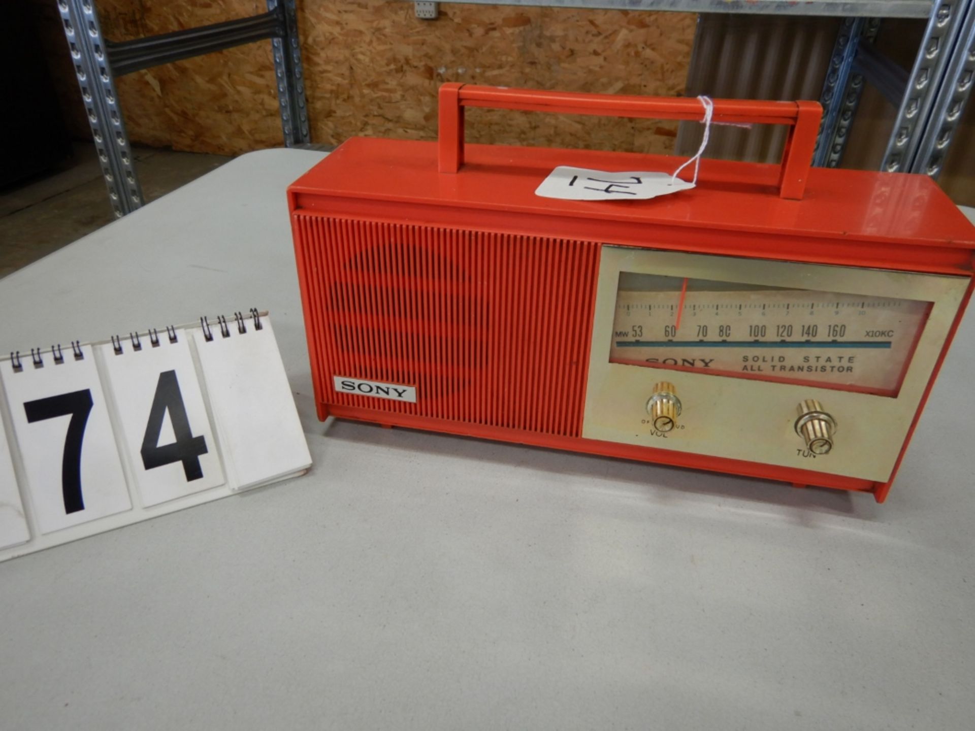 VINTAGE SONY SIX TRANSISTOR RADIO MODEL TR-628 , RED IN COLOR