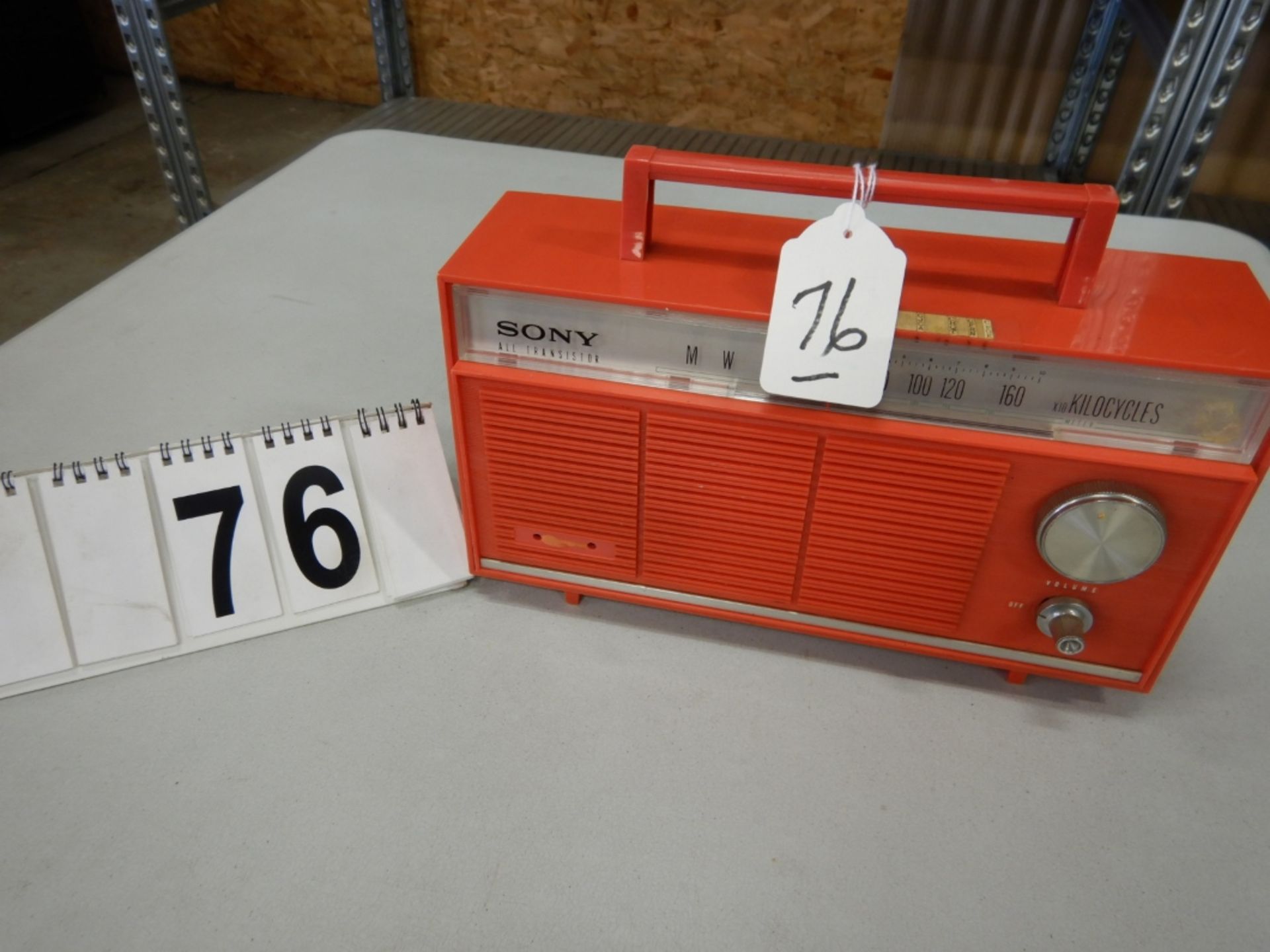 VINTAGE SONY ALL TRANSISTOR RADIO MODEL 8R-42, RED IN COLOR