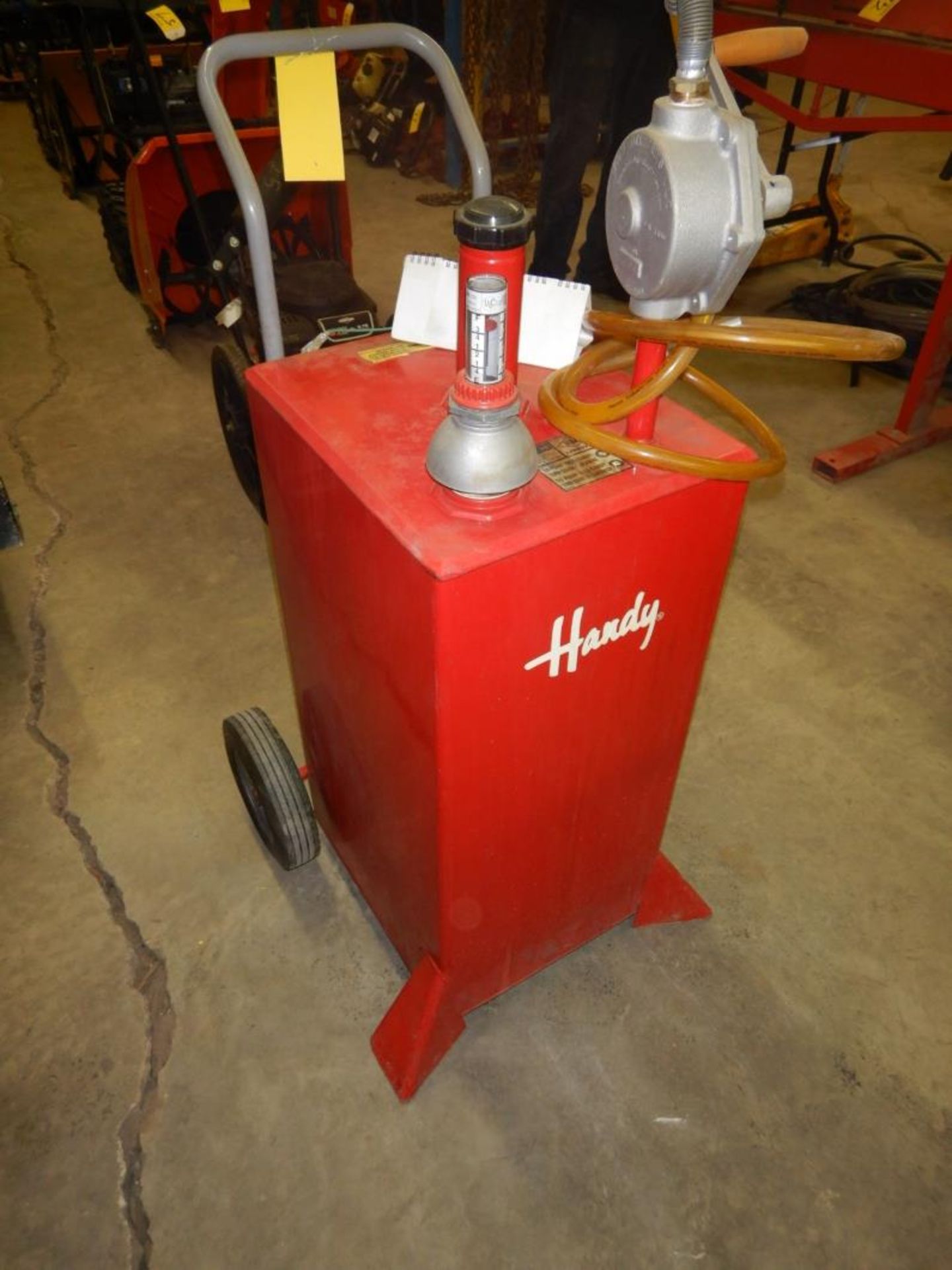 HANDY INDUSTRIES GC-30 PORTABLE GAS CADDY 14GU STEEL, FUEL LEVEL GAUGE, 2" FILLER NECK,GROUND CABLE, - Image 2 of 2