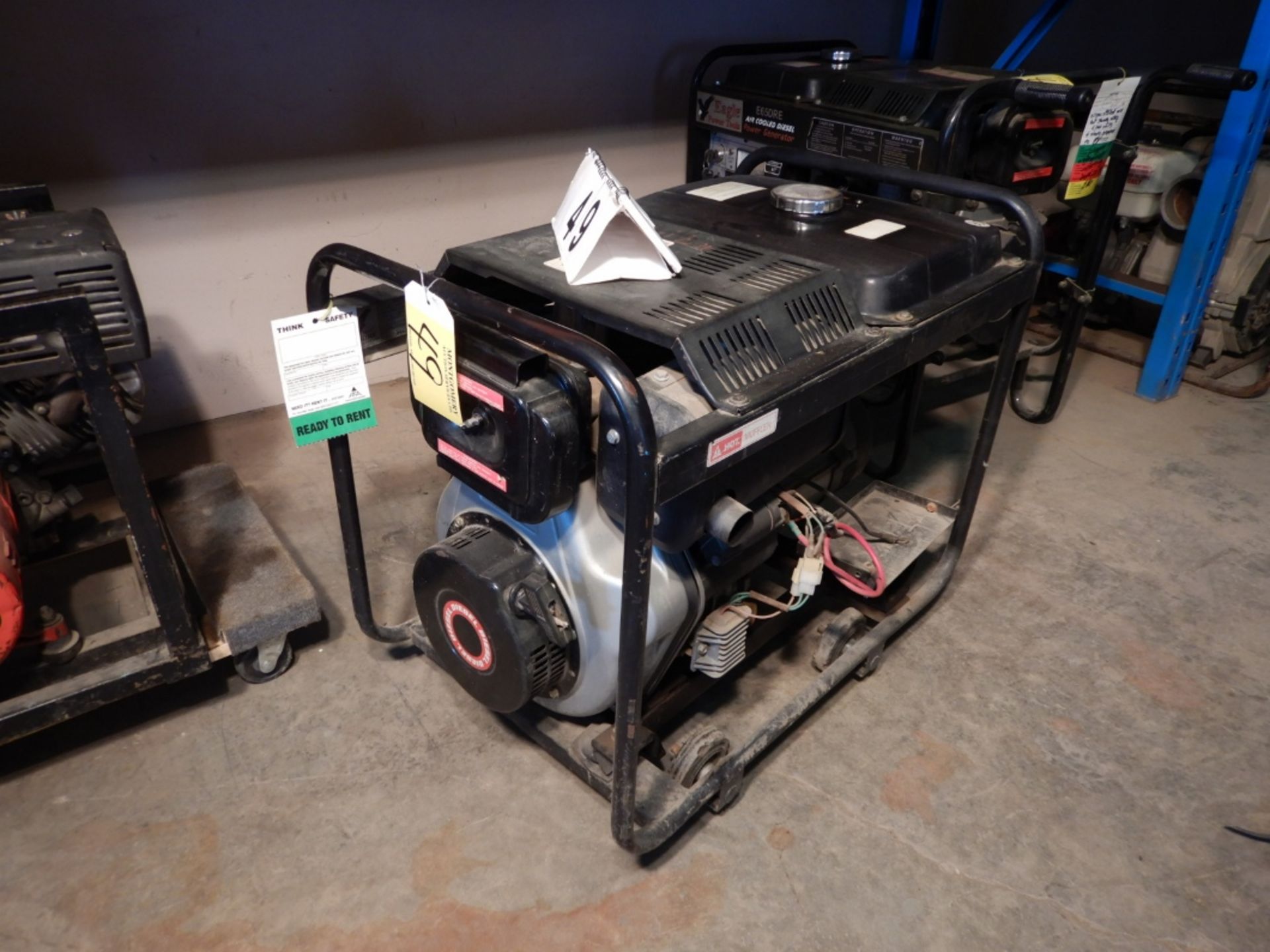 EAGLE POWER TOOLS E65DRE AIR COOLED POWER GENERATOR W/DIESEL ENGINE,WHEEL KIT, ELECTRIC START - Image 2 of 5