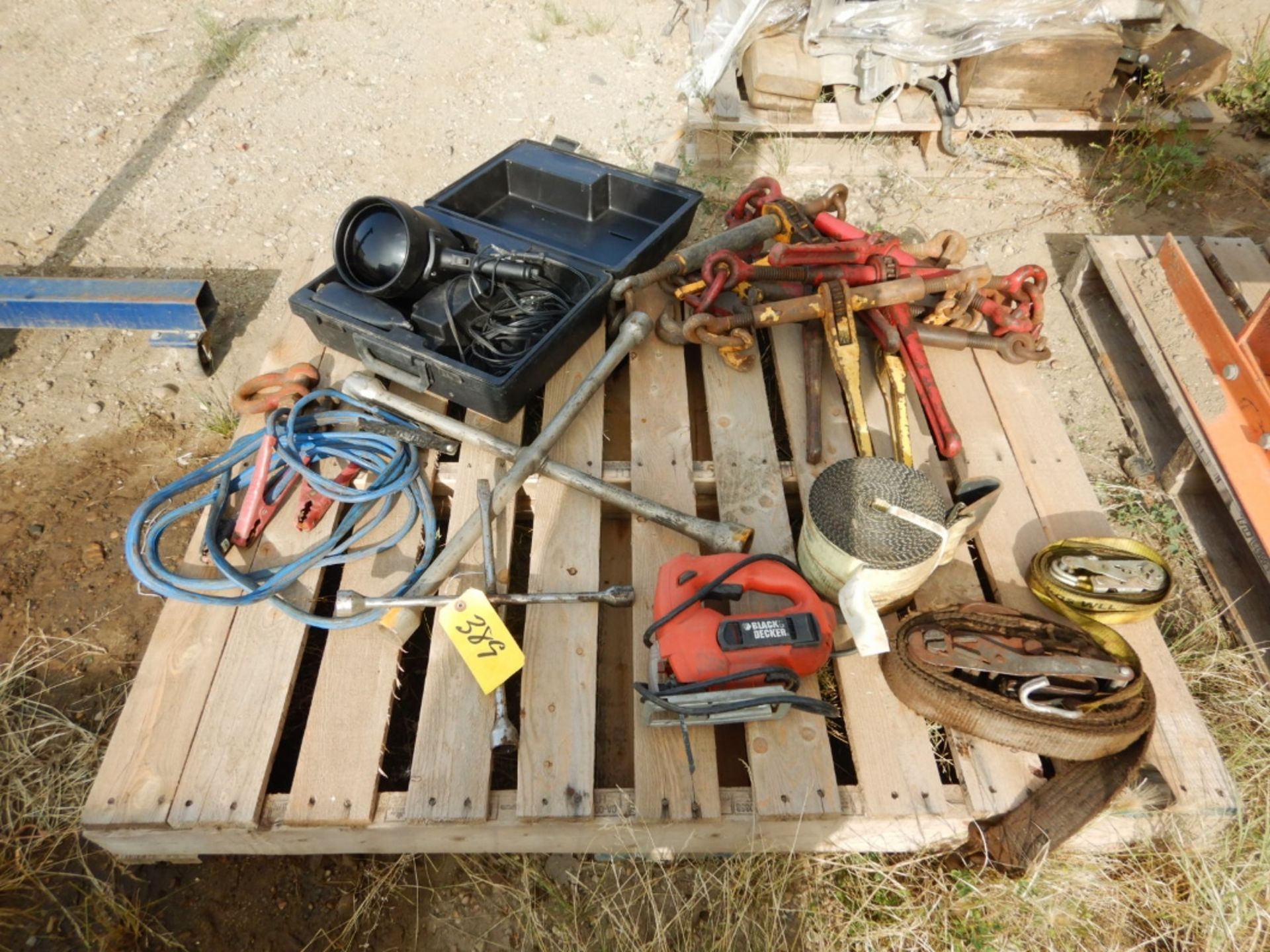 LOAD BOOMER, BOOSTER CABLES, WEB STRAPS, JIG SAW, ETC