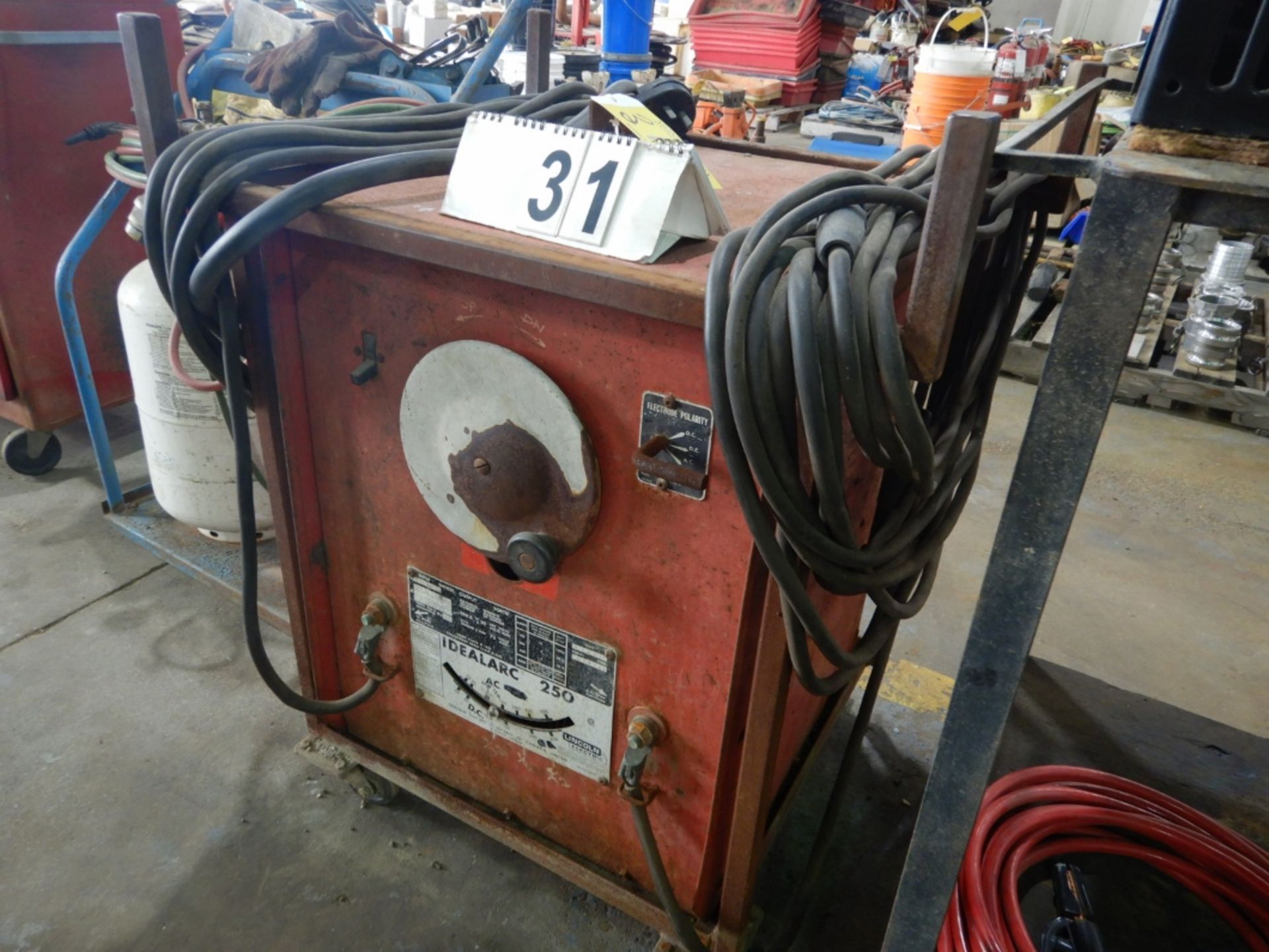 IDEAL ARC AC 280 LINCOLN WELDER W/CABLES & CART - Image 2 of 4