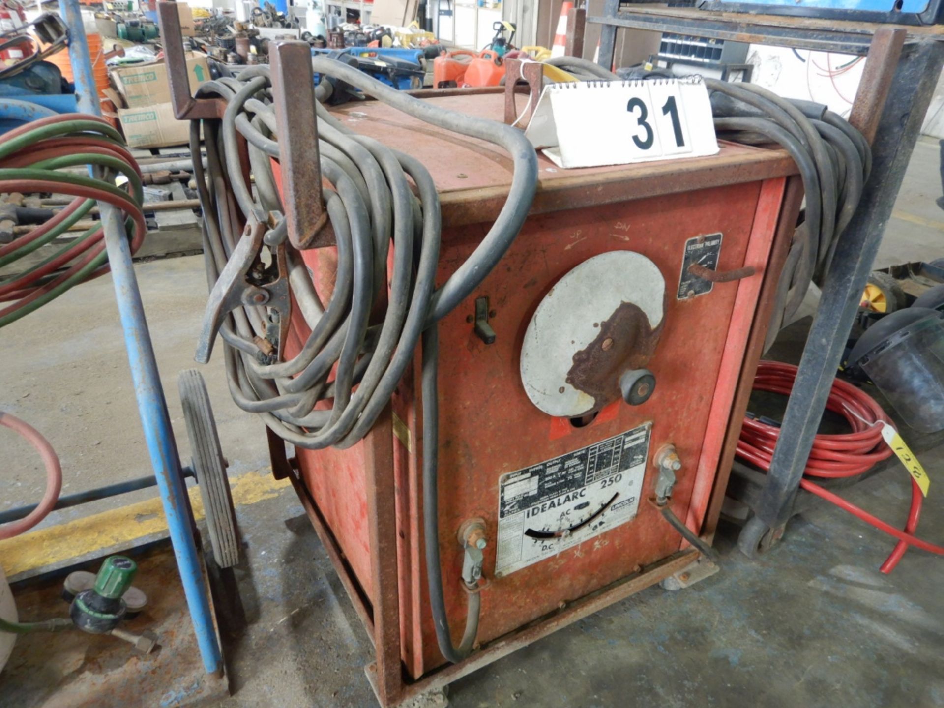 IDEAL ARC AC 280 LINCOLN WELDER W/CABLES & CART