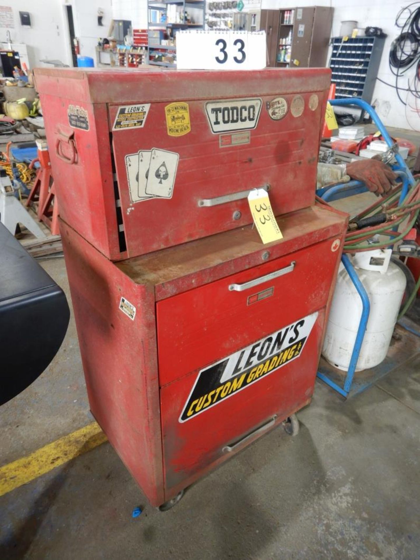 SEARS MECHANICS TOOLS CHEST W/TODCO TOP BOX - Image 2 of 5