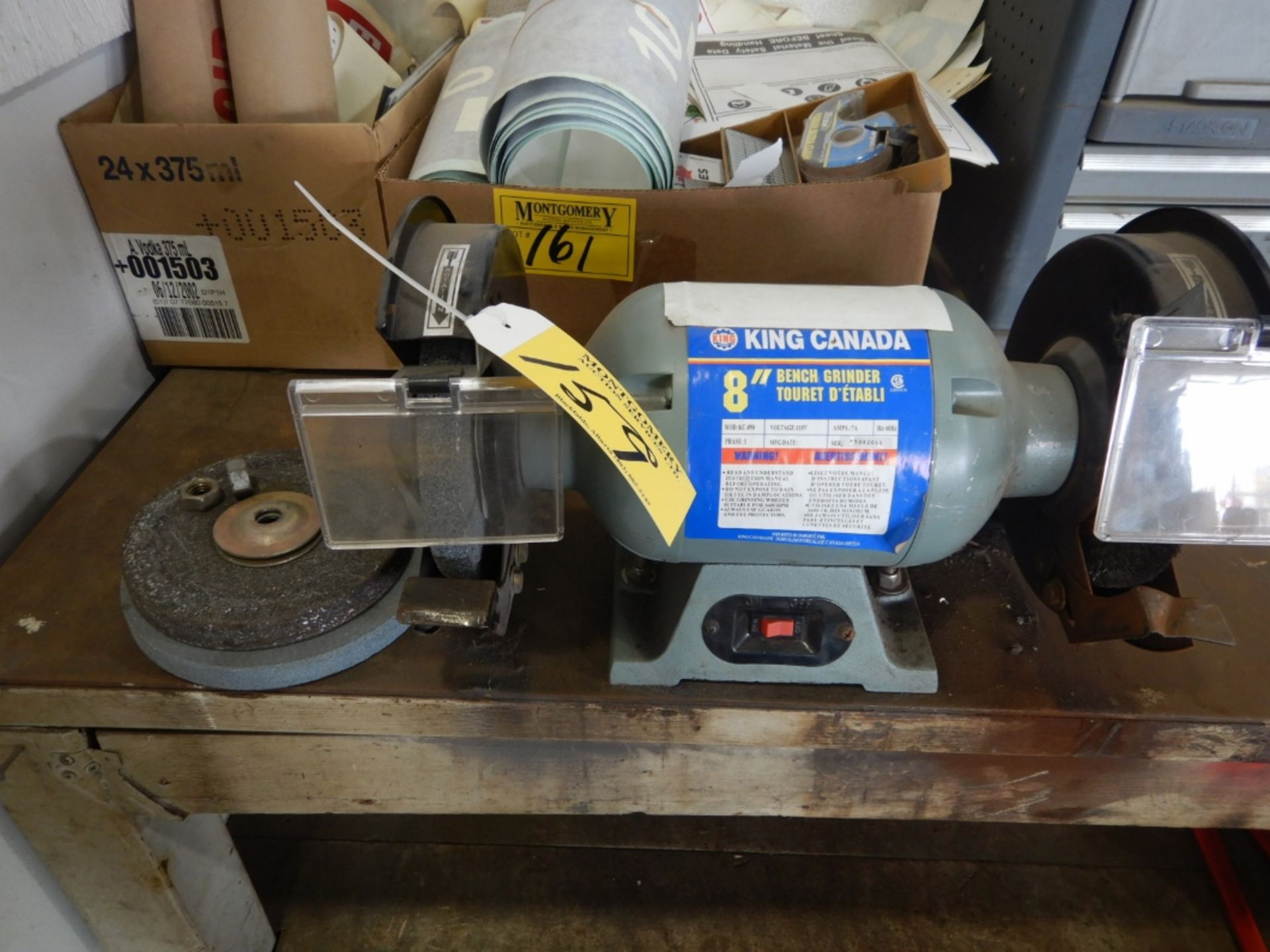 KING CANADA 8" BENCH GRINDER, EXTRA WHEELS