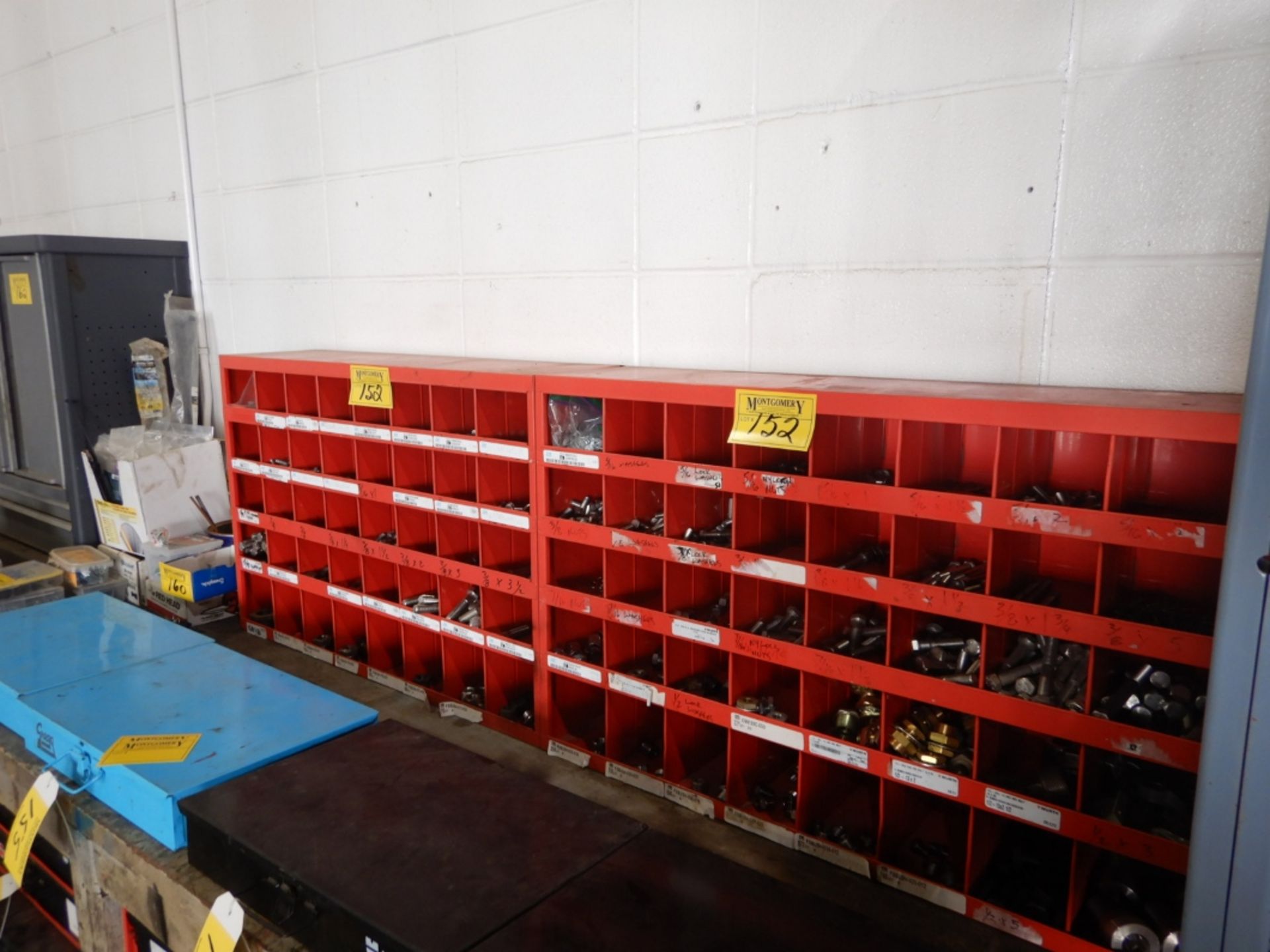 2-RED STEEL BOLT BINS W/BOLT HARDWARE (SUPERTAINIUM)