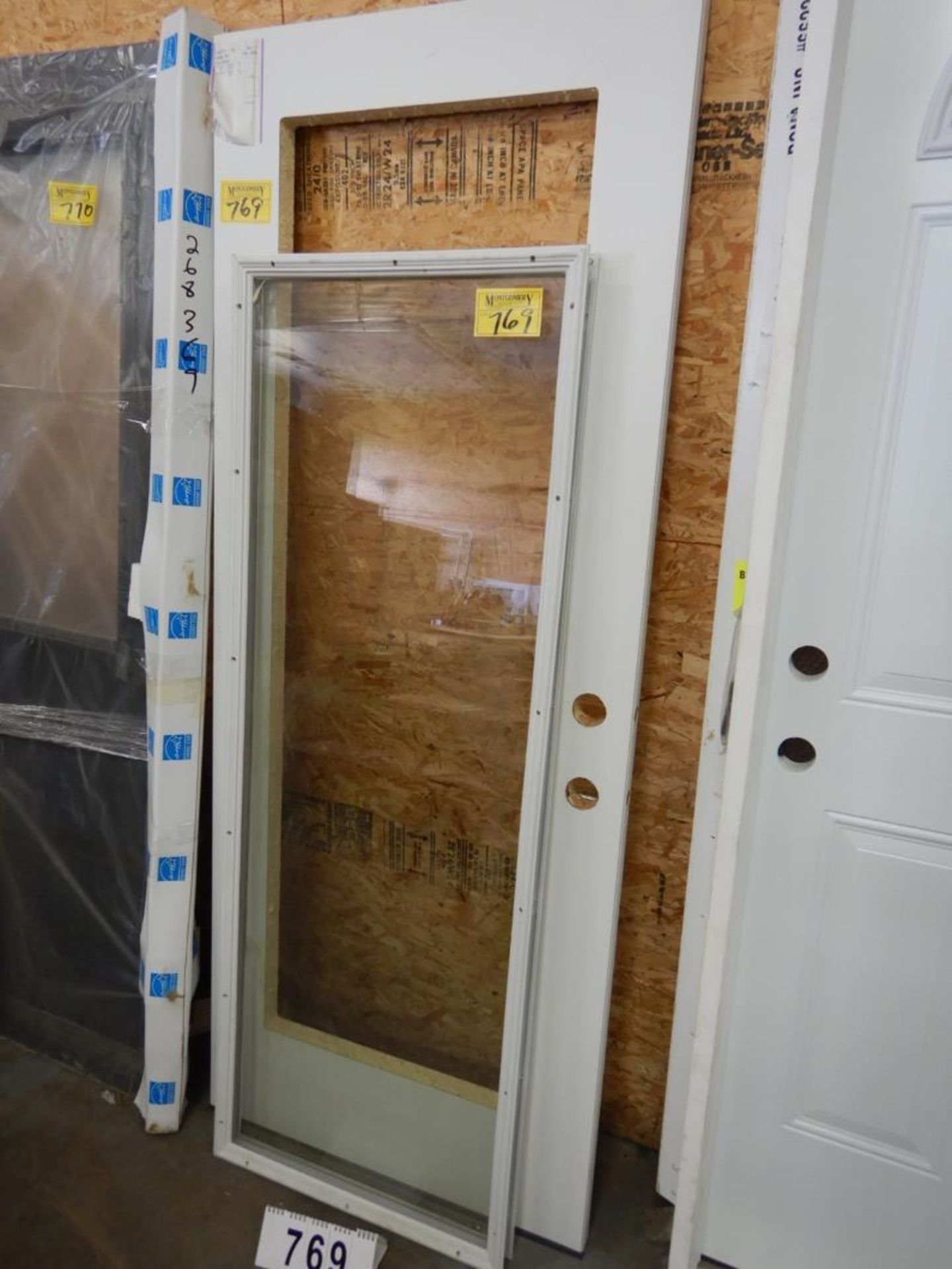 32" X 79" EXTERIOR DOOR W/ CUTOUT, 24"X66" GLASS (NOT MATCHED PAIR)