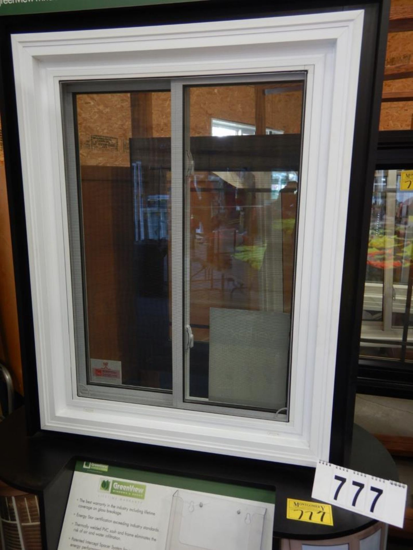 GREENVIEW VERTEX 3 - 33 X 43" WHITE VINYL WINDOW W/ SHOW ROOM MERCHANDISER - Image 2 of 3