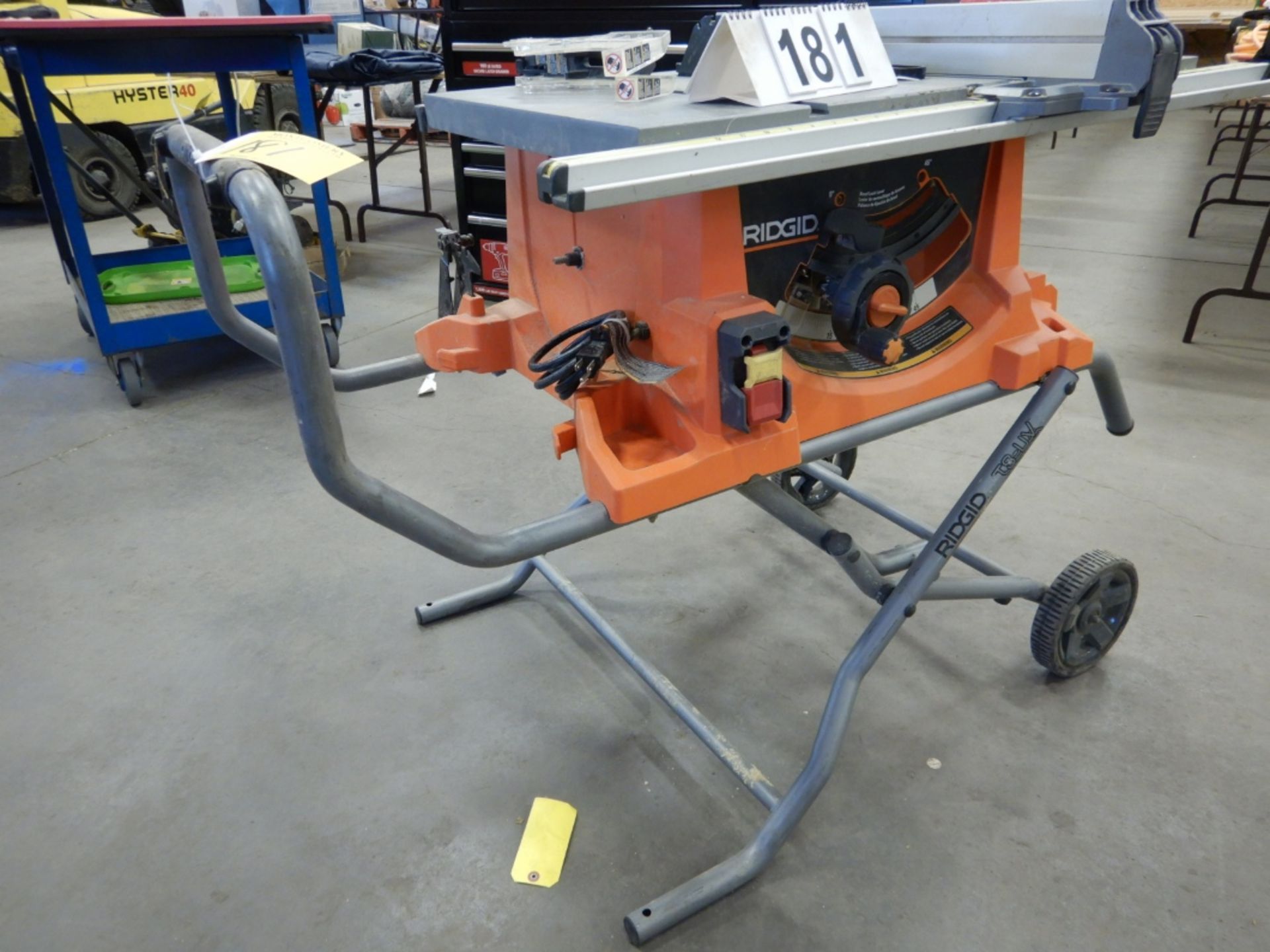 RIDGID R4513 PRO1O" JOBSITE TABLE SAW W/RIDGID TS-UV TABLE SAW, UTILITY STAND, ETC - Image 2 of 3