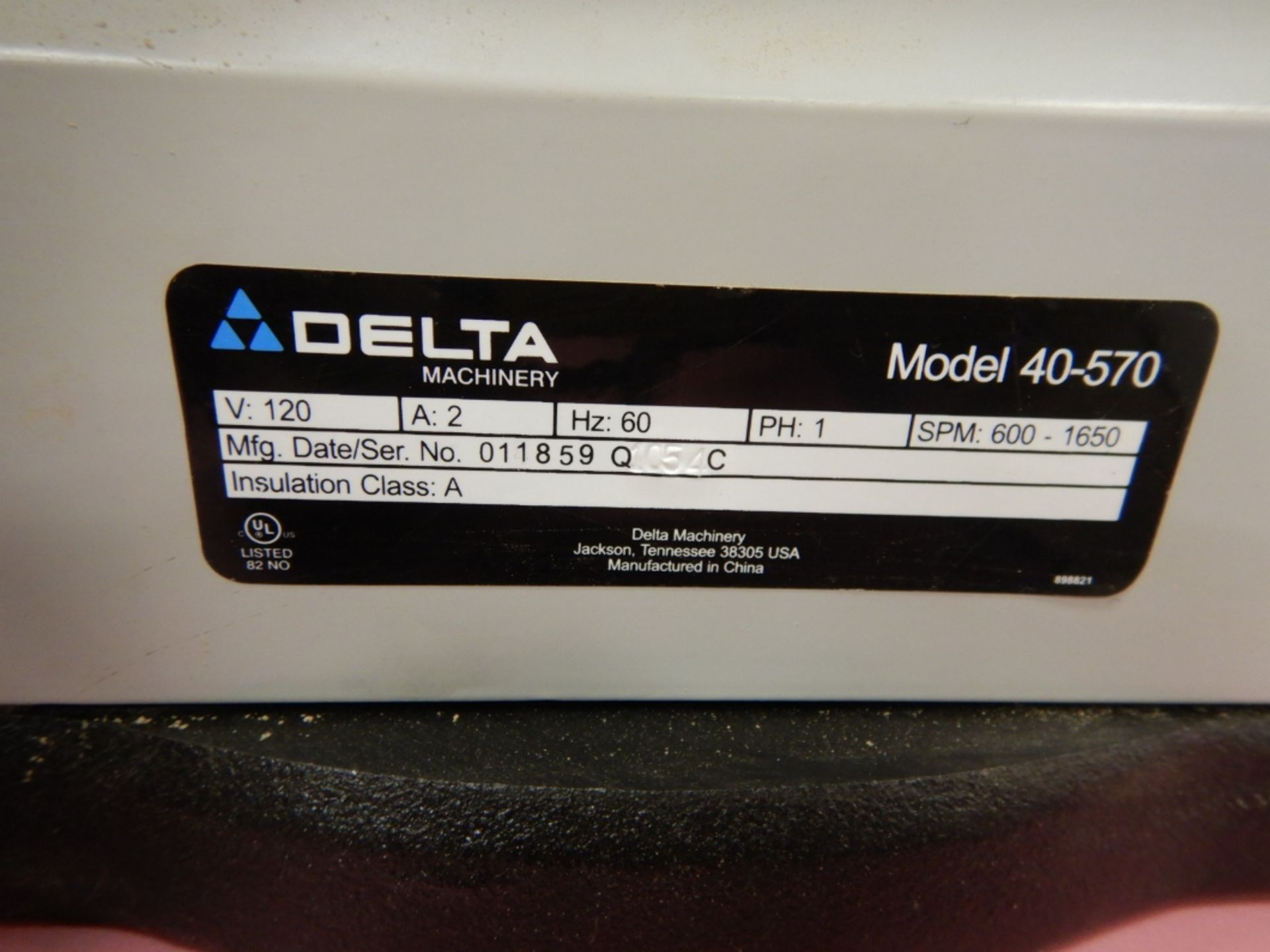 DELTA SERIES 2000 16" D-SCROLL SAW, MODEL 40-570, 120V, S/N 011859 - Image 3 of 3