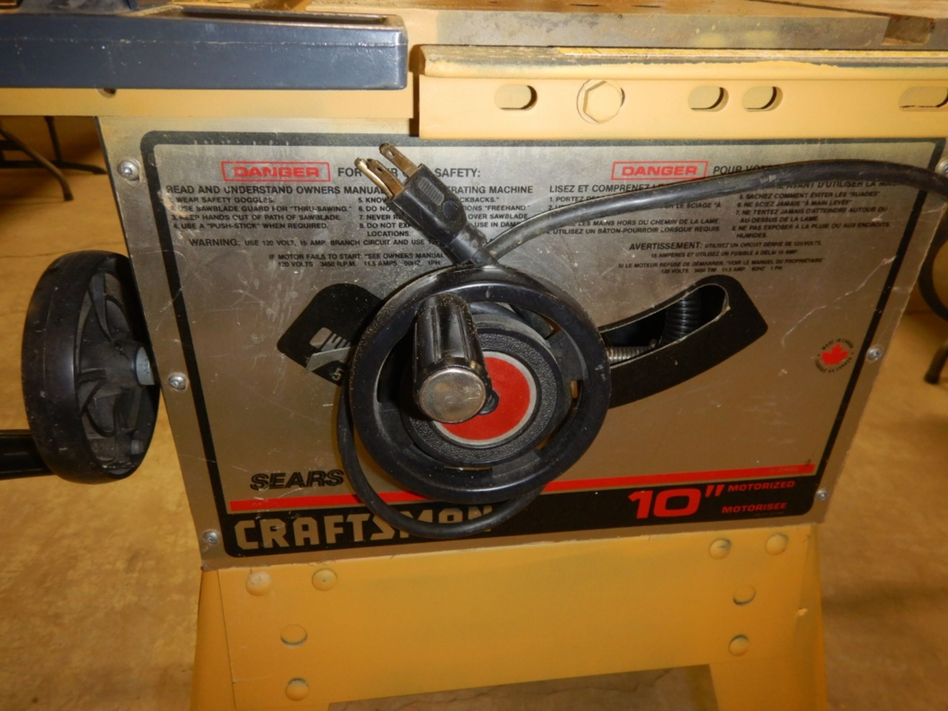 SEARS 10" TABLE SAW - Image 3 of 4