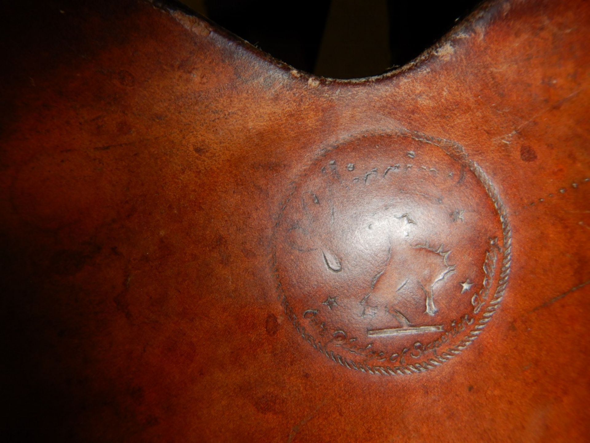 JC HIGGINS/SEARS ROBUCK WESTERN STOCK SADDLE, 14" SLICK SEAT, FULL DBL RIG, RAWHIDE TREE, #5941, - Image 5 of 5